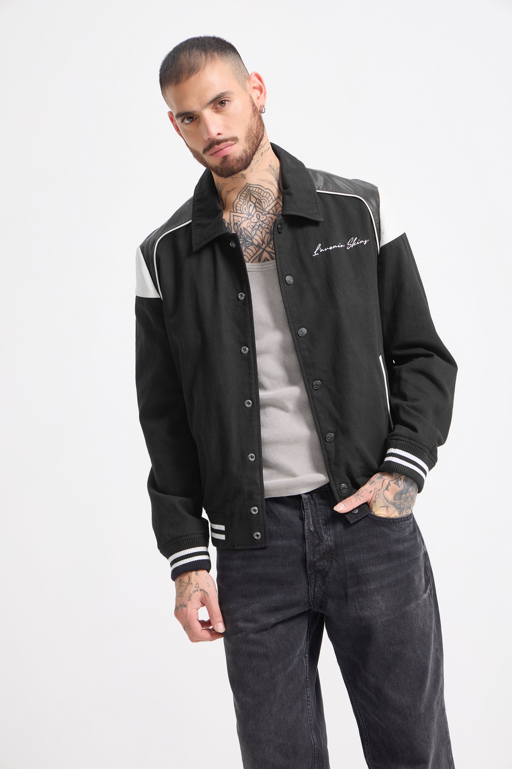 Paris - Unisex Leather Varsity