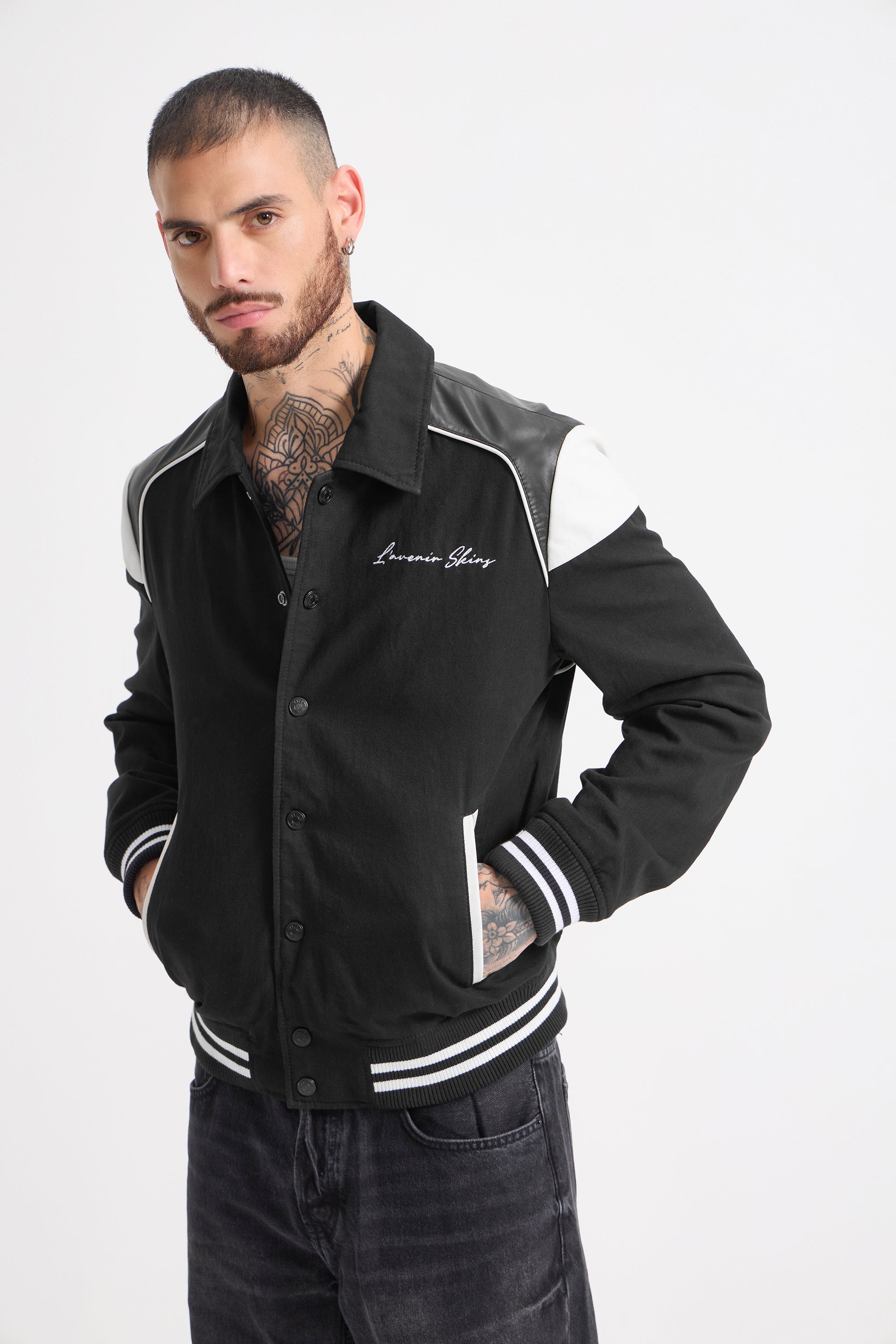 Paris - Unisex Leather Varsity