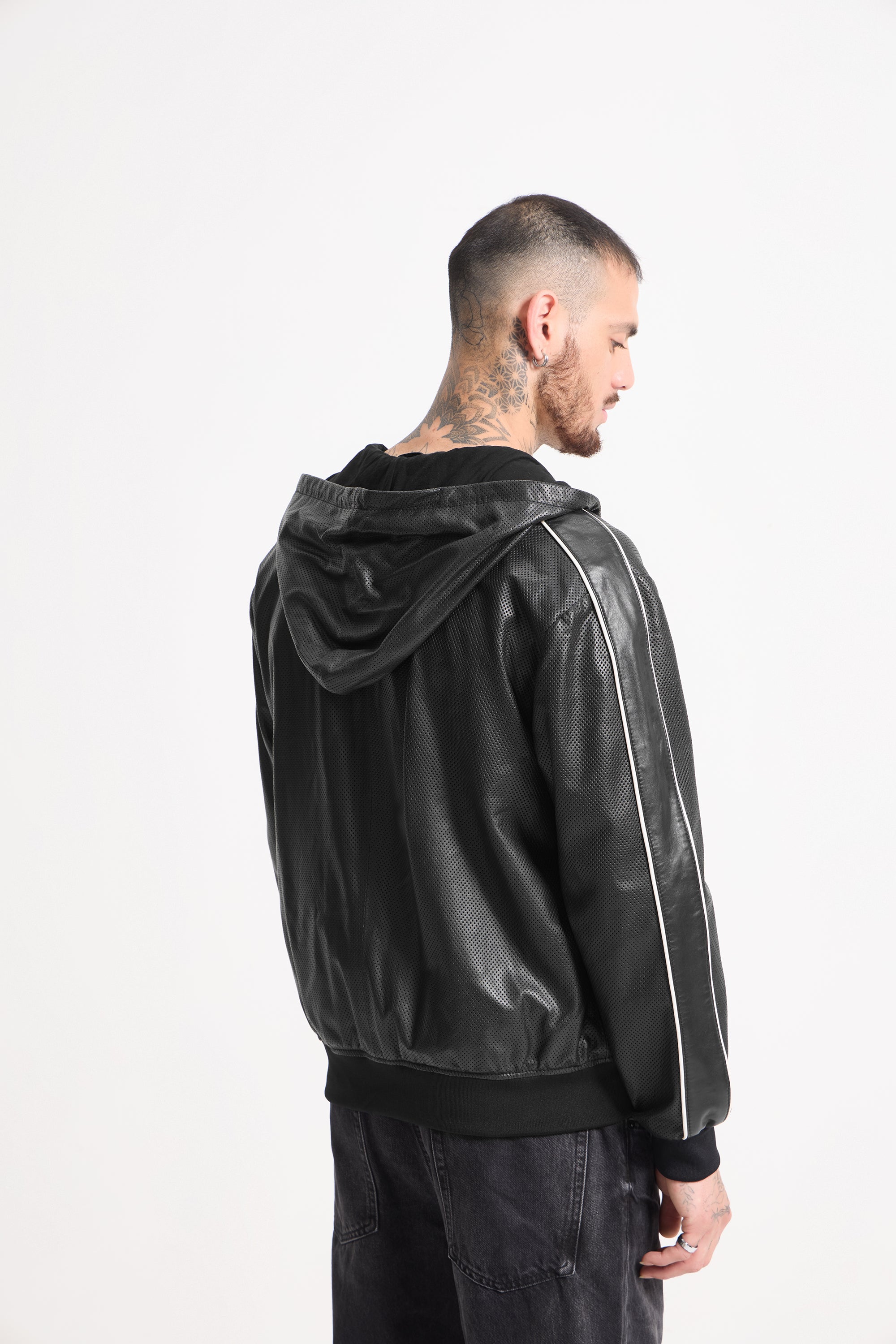 Andre - Unisex Mesh Leather Zip Jacket