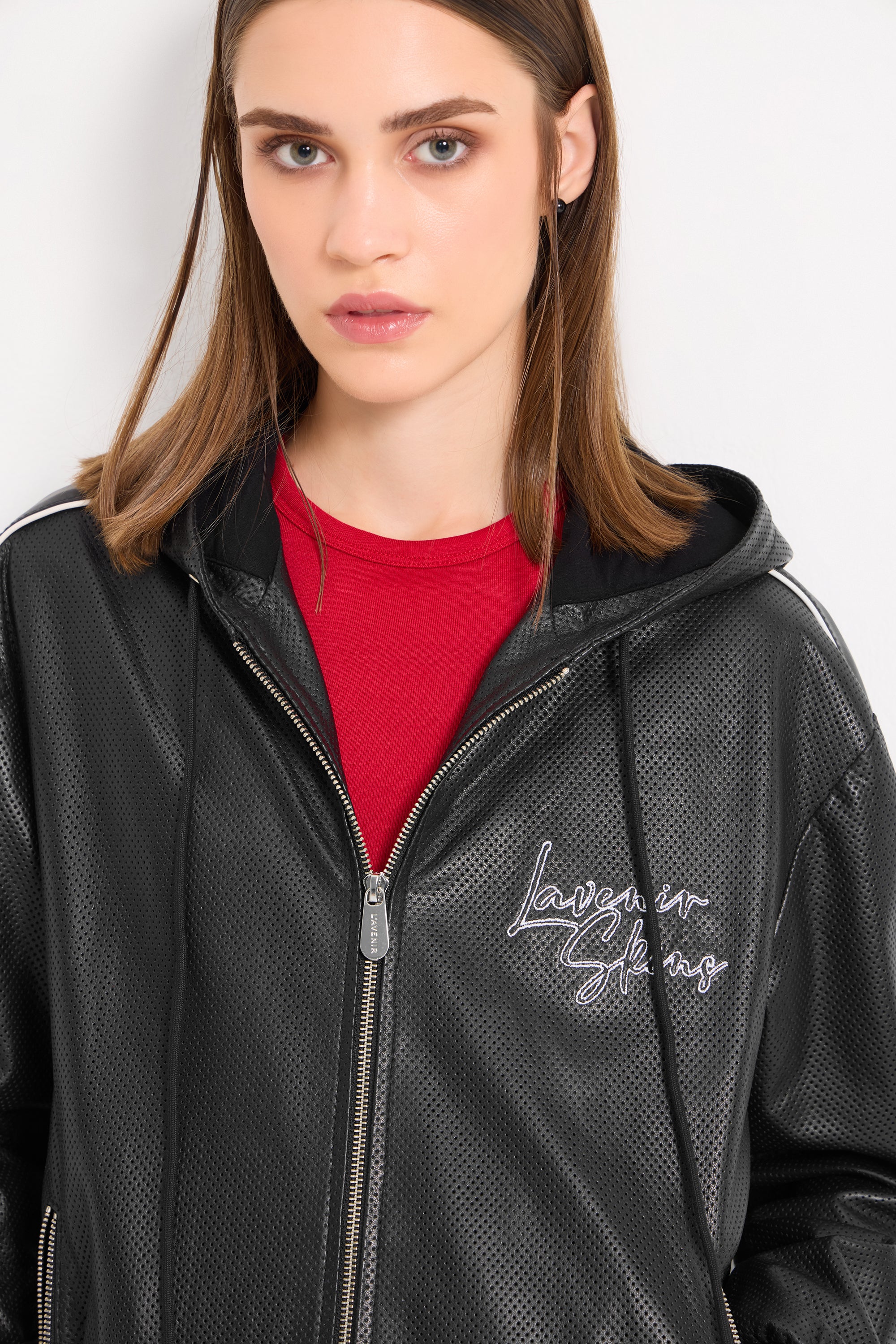 Andre - Unisex Mesh Leather Zip Jacket