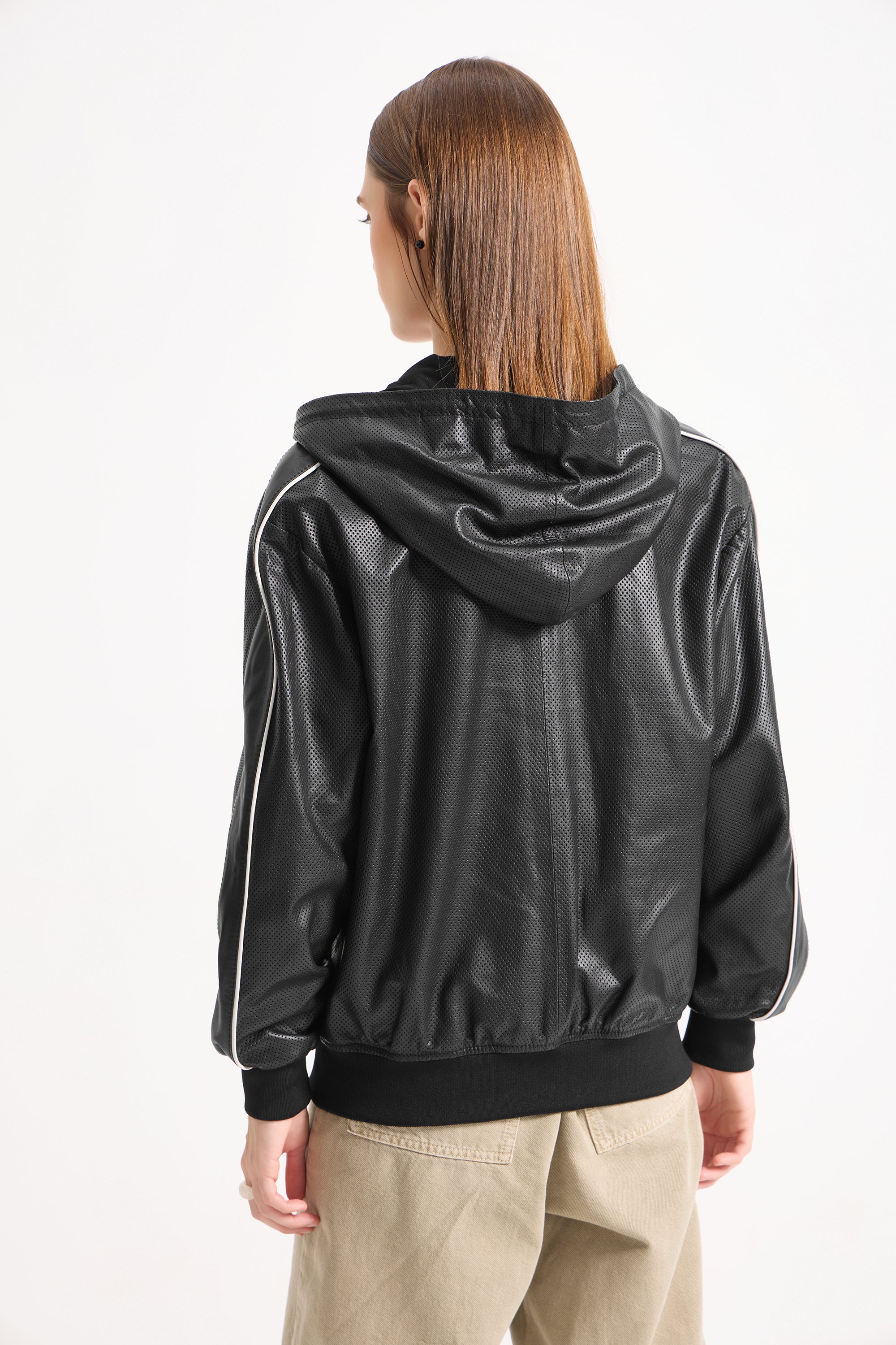 Andre - Unisex Mesh Leather Zip Jacket