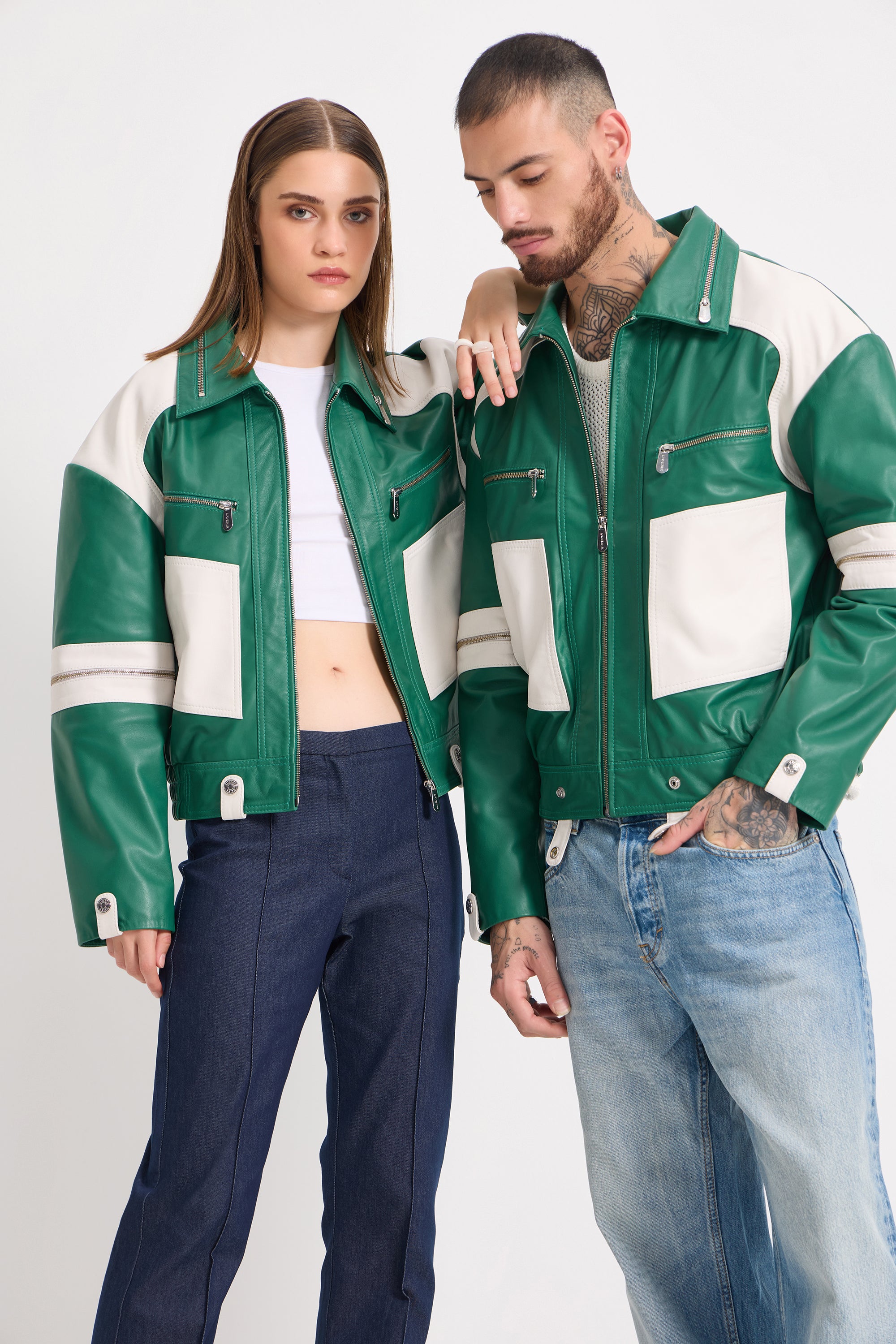 Emory - Unisex Patchwork Leather Jacket