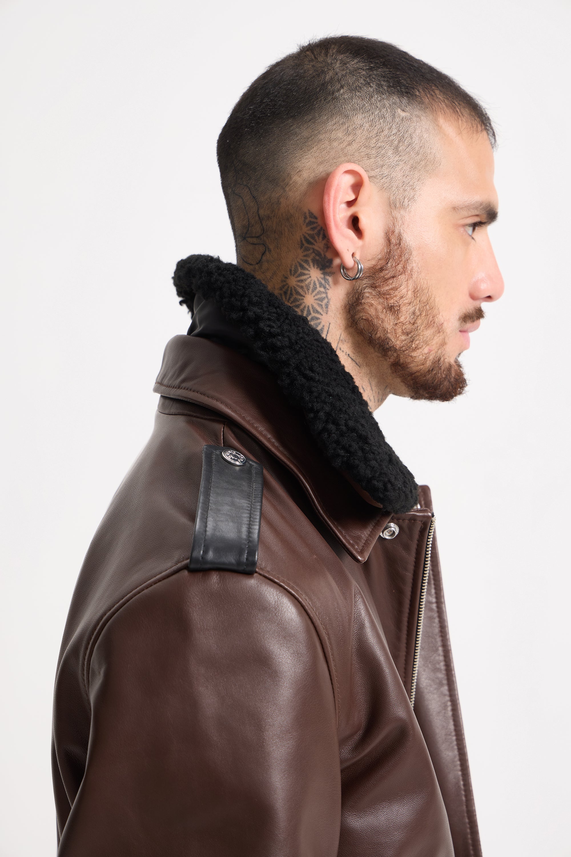 Raphaël - Avaitor Leather Jacket with Fur Collar