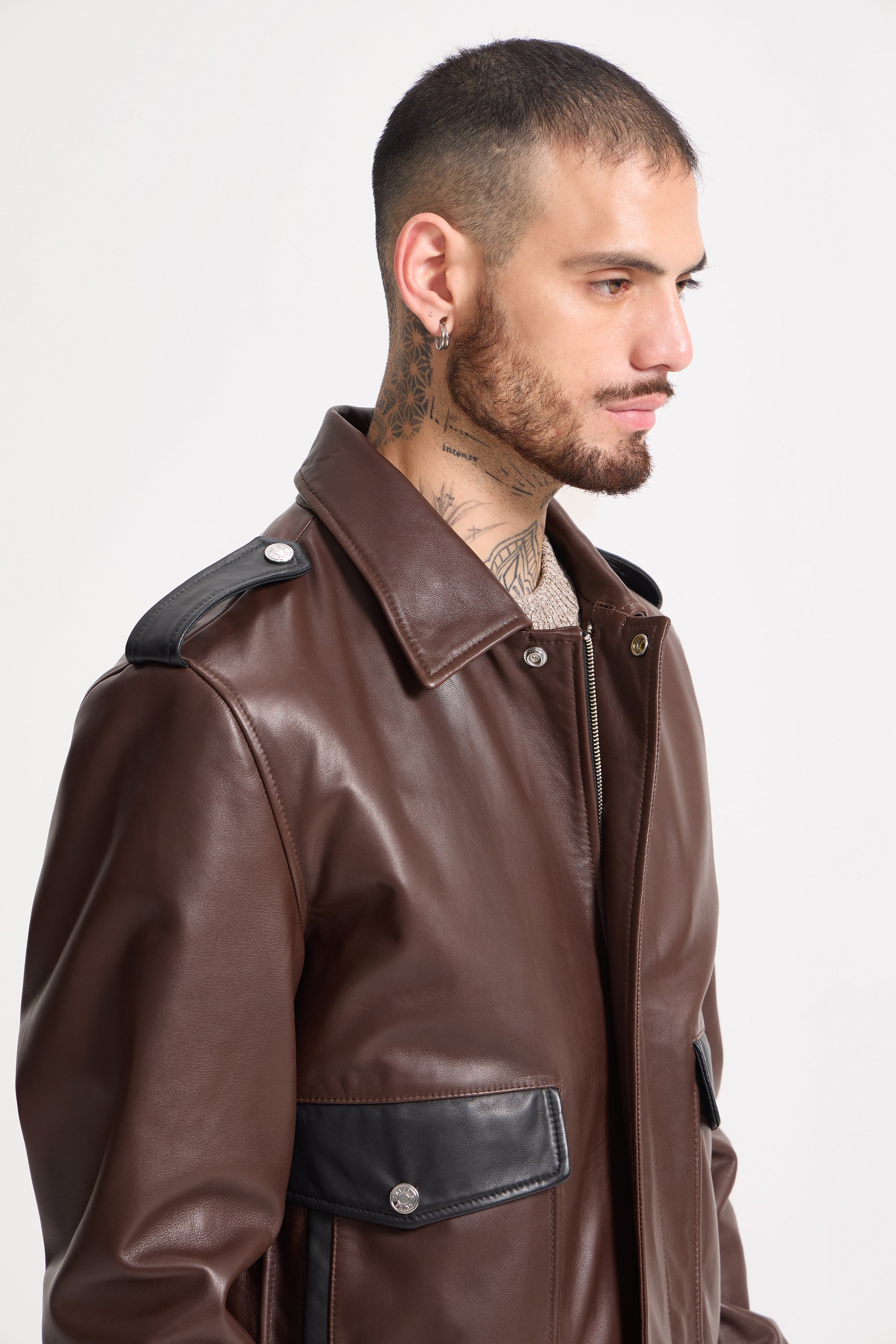 Raphaël - Avaitor Leather Jacket with Fur Collar