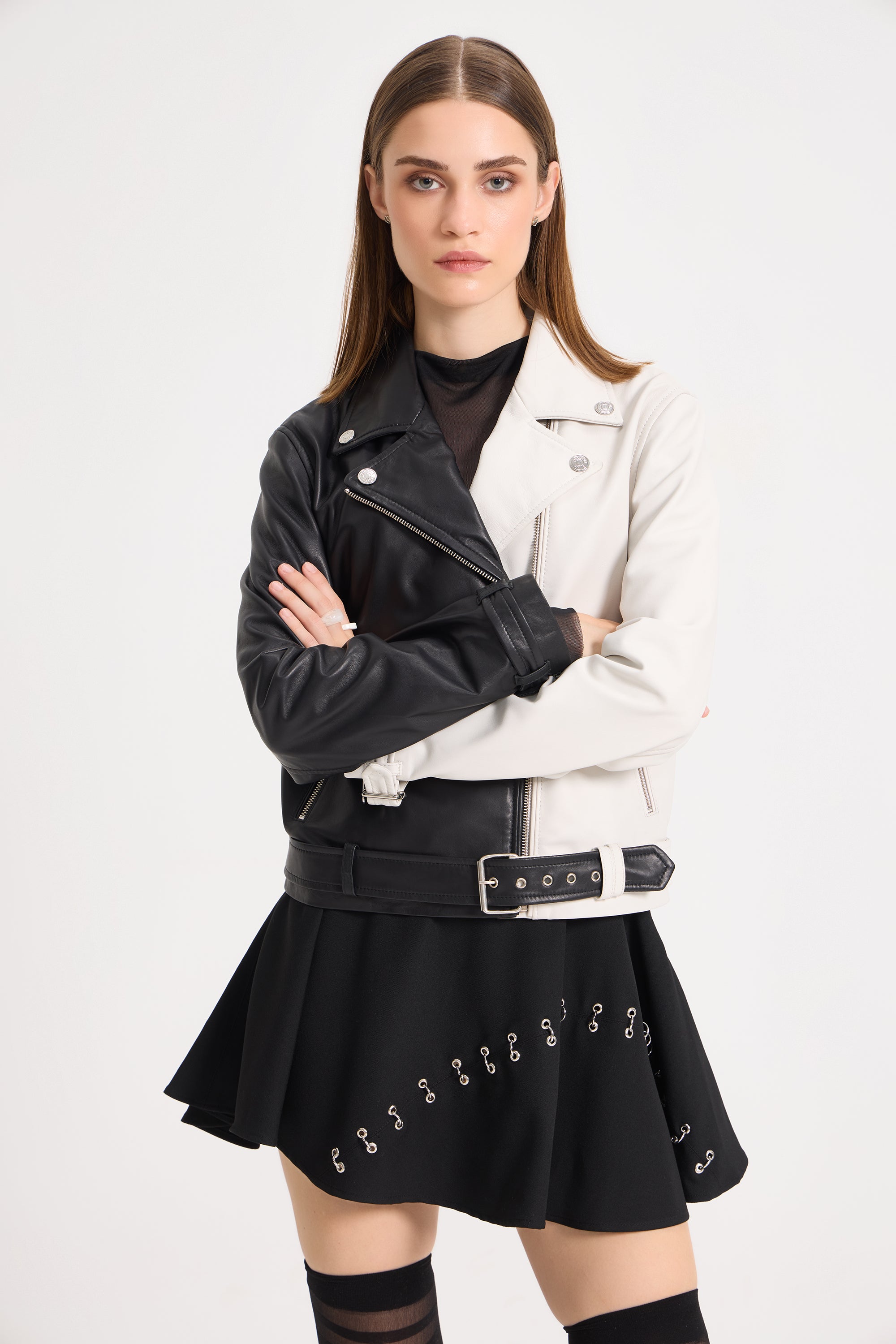 Ambre - Half and Half Leather Jacket