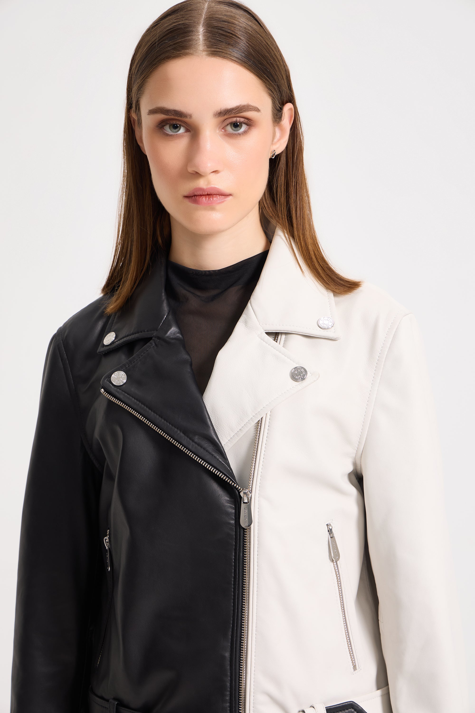 Ambre Half and Half Leather Jacket