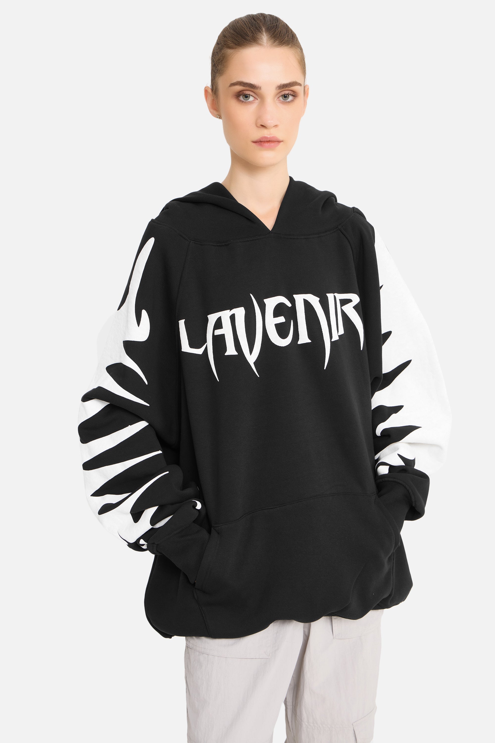 Paradise - Oversized Raglan Hoodie Black