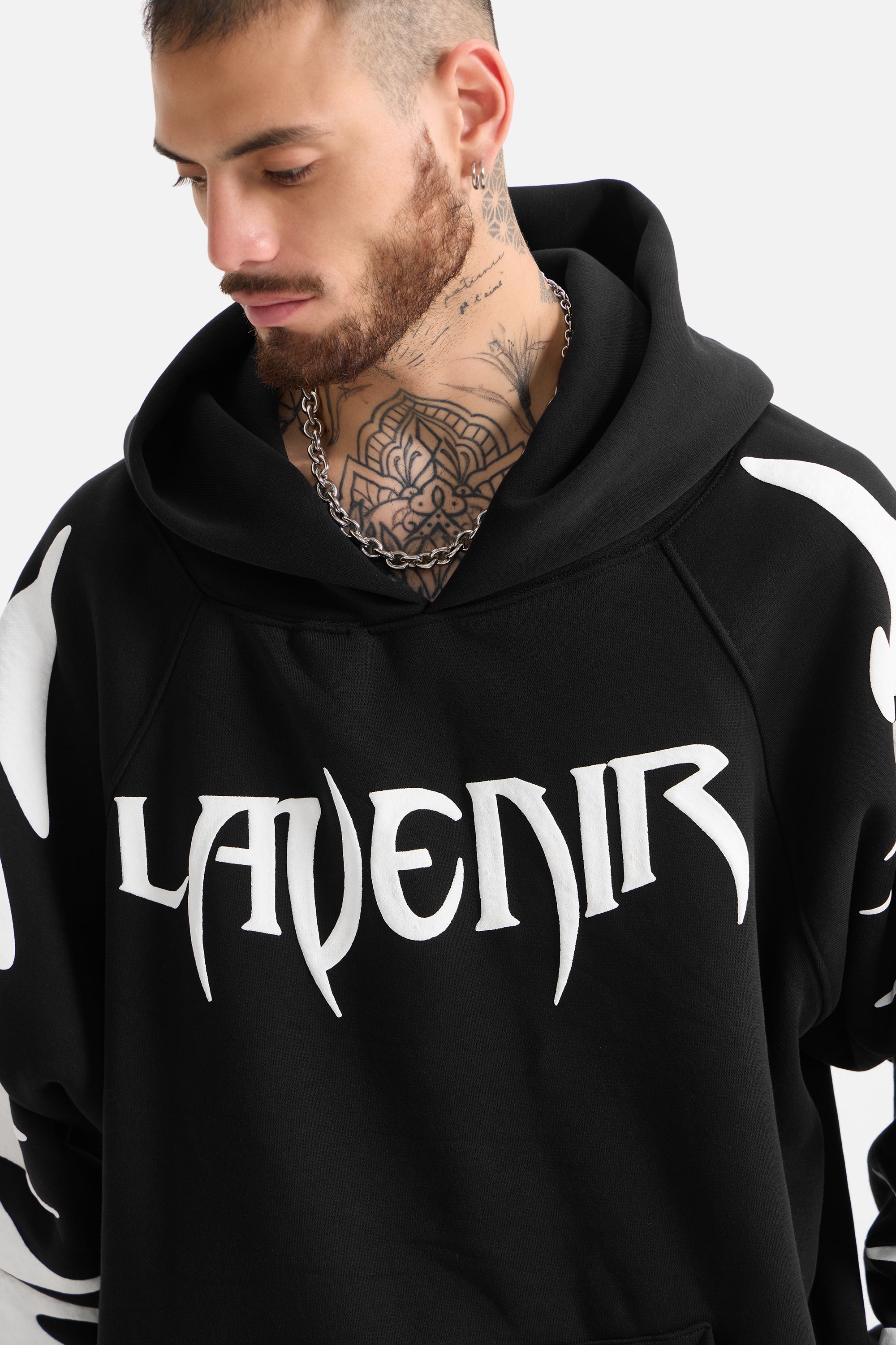 Paradise - Oversized Raglan Hoodie Black