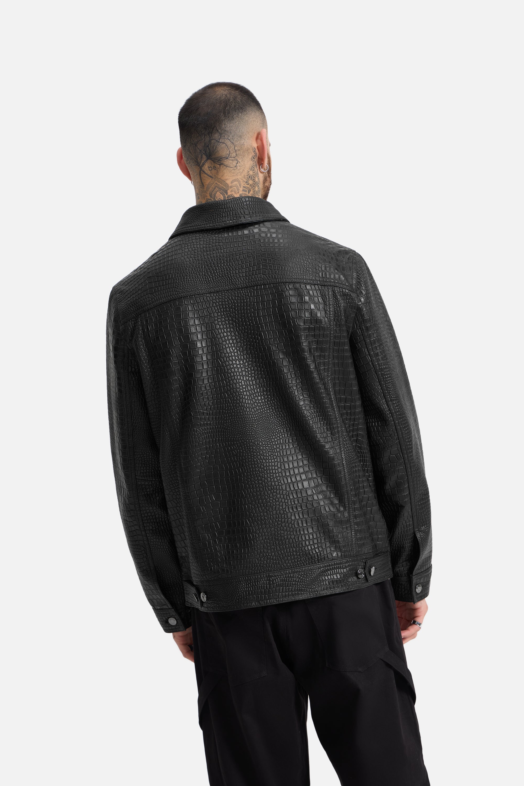 Noah - Croco Embossed Leather Jacket