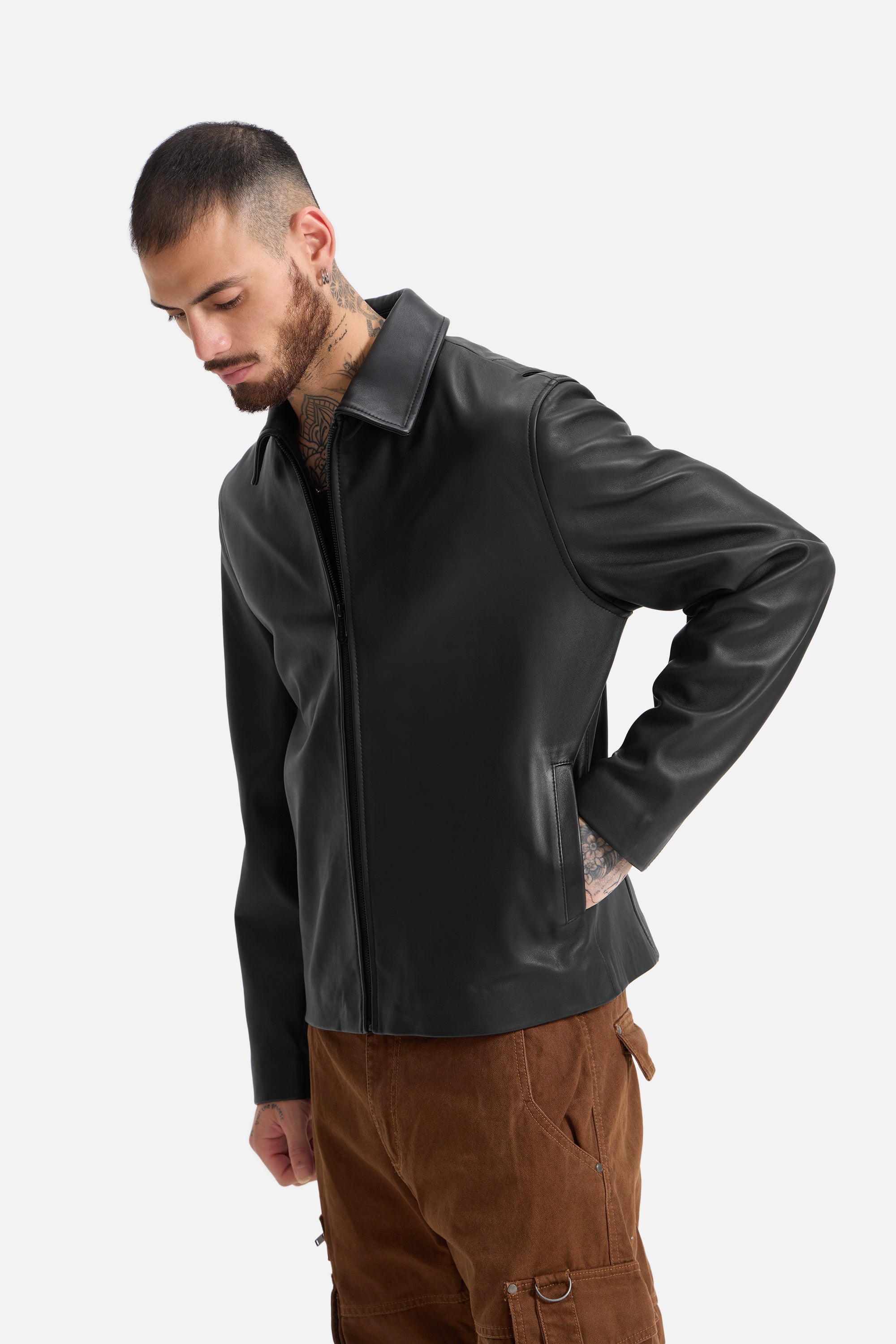 Lyon - Matte Finish Leather Jacket