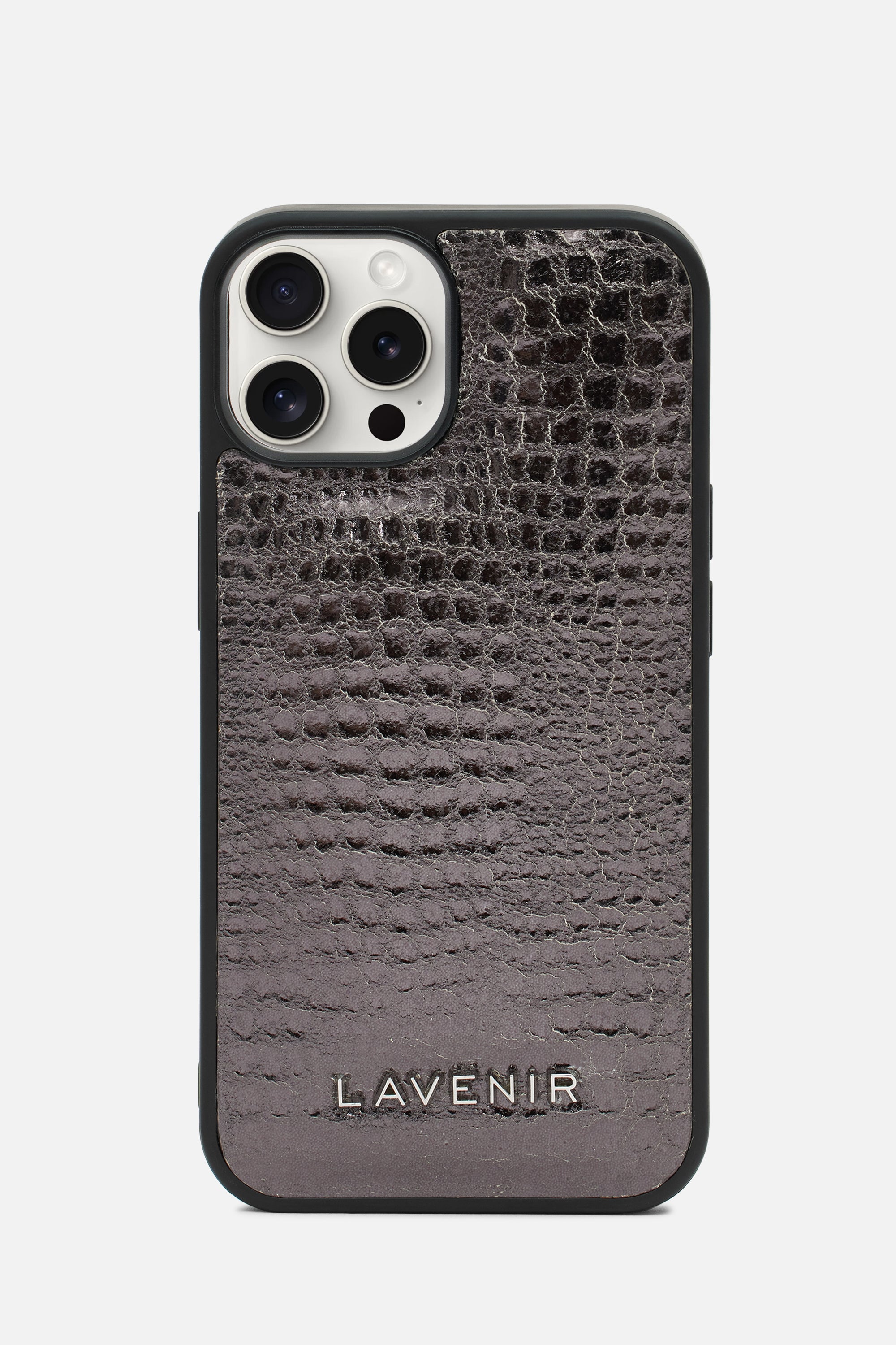 iPhone Puffy Case - Croco Dark Grey