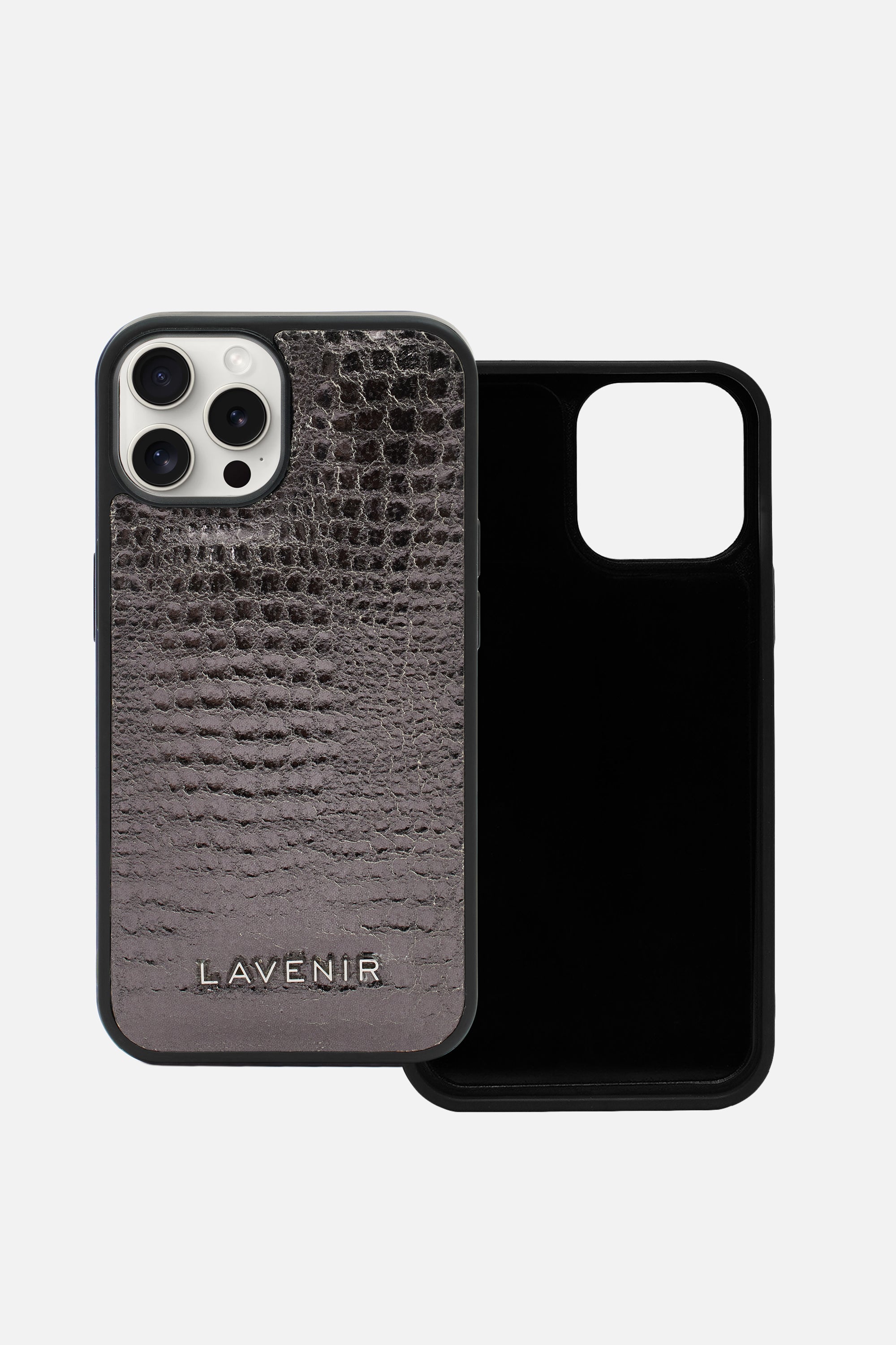 iPhone Puffy Case - Croco Dark Grey