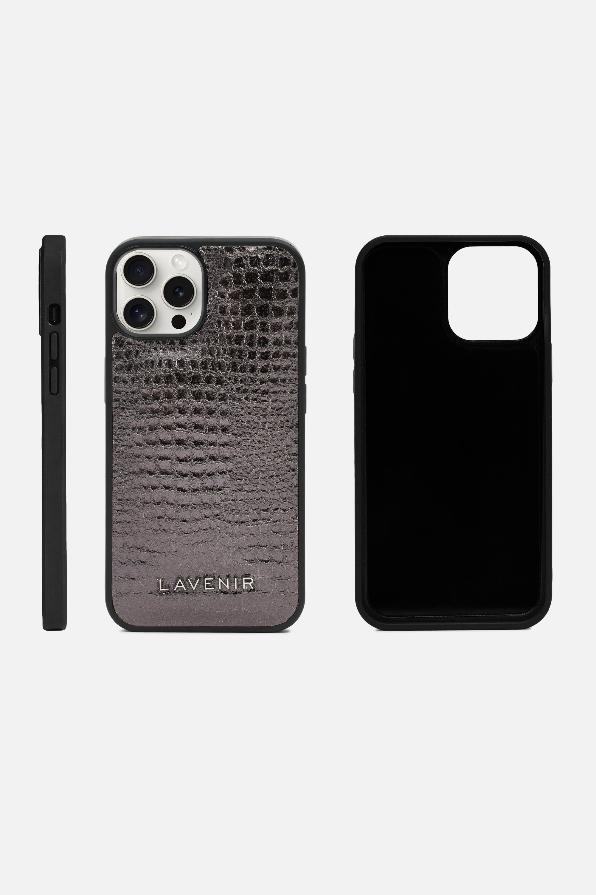 iPhone Puffy Case - Croco Dark Grey