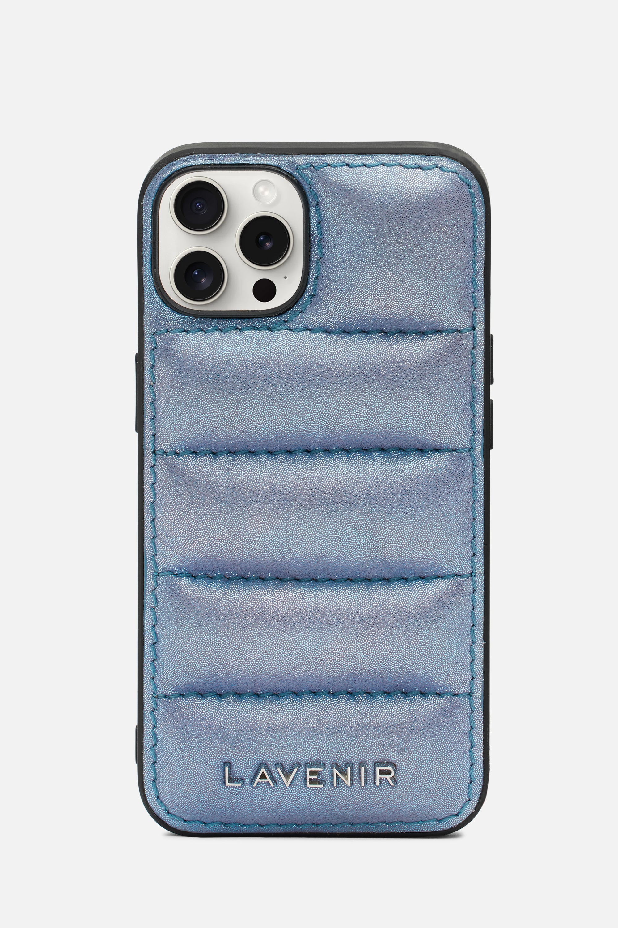 iPhone Puffy Case - Quilted Metallic Indigo