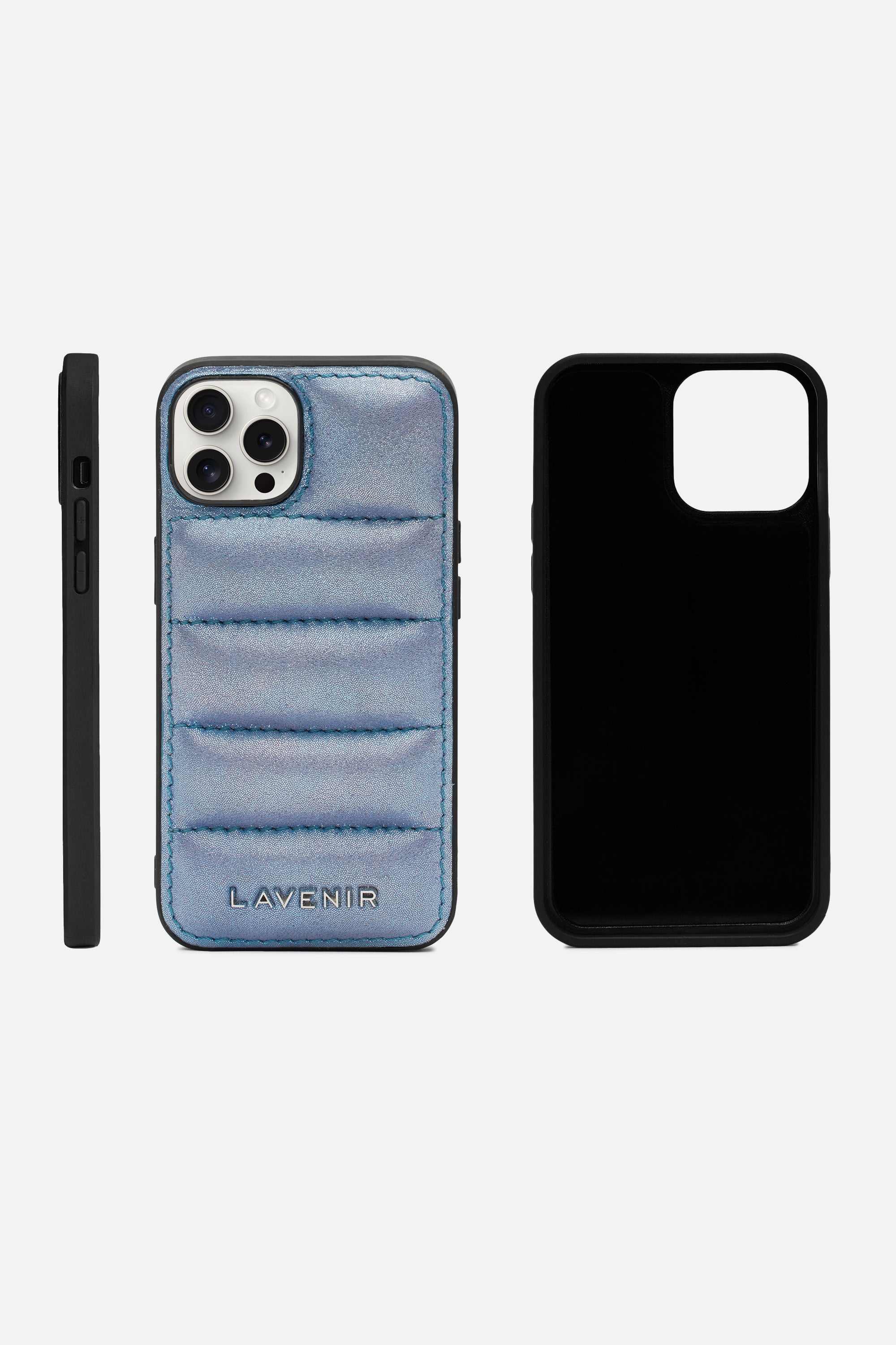 iPhone Puffy Case - Quilted Metallic Indigo