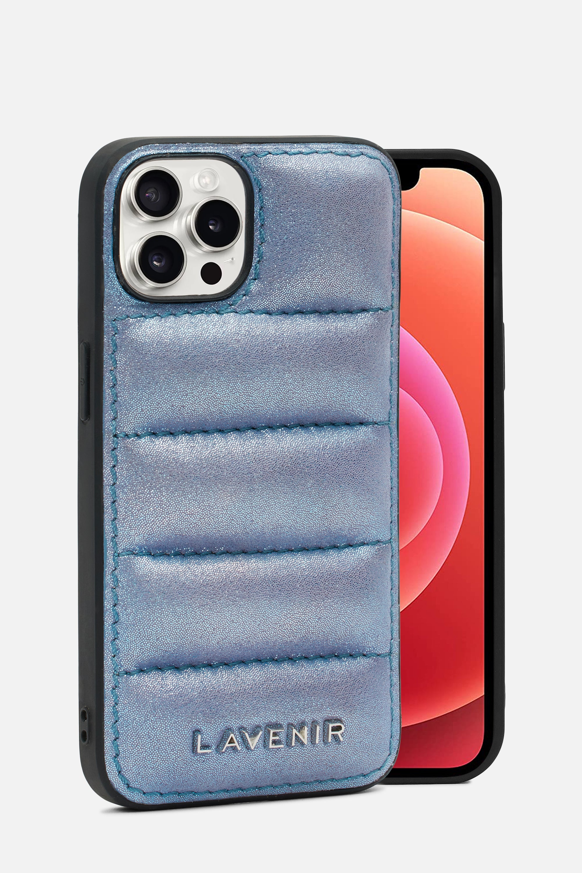 iPhone Puffy Case - Quilted Metallic Indigo