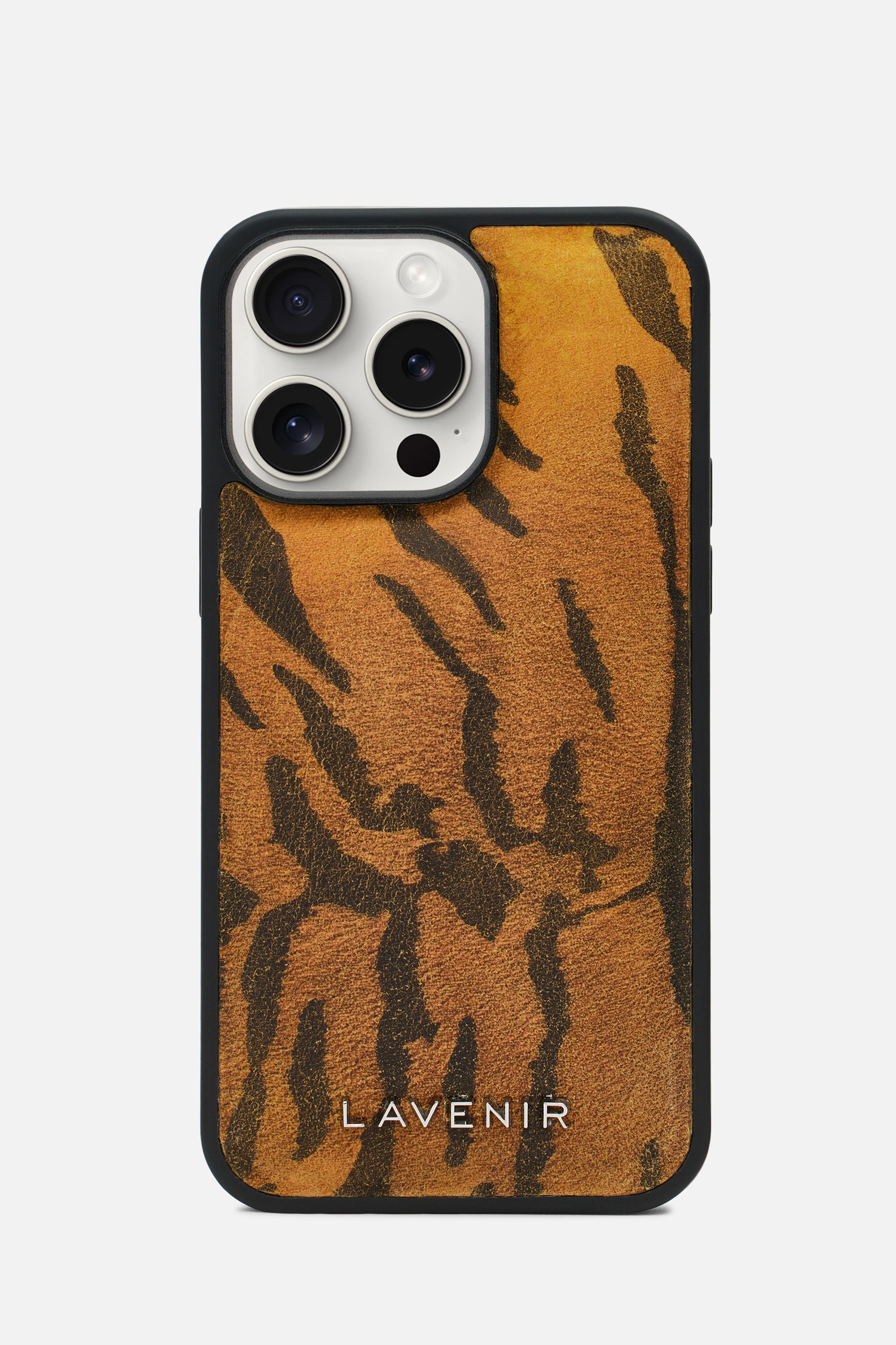 iPhone Puffy Case - Tiger Print - Antique Brown