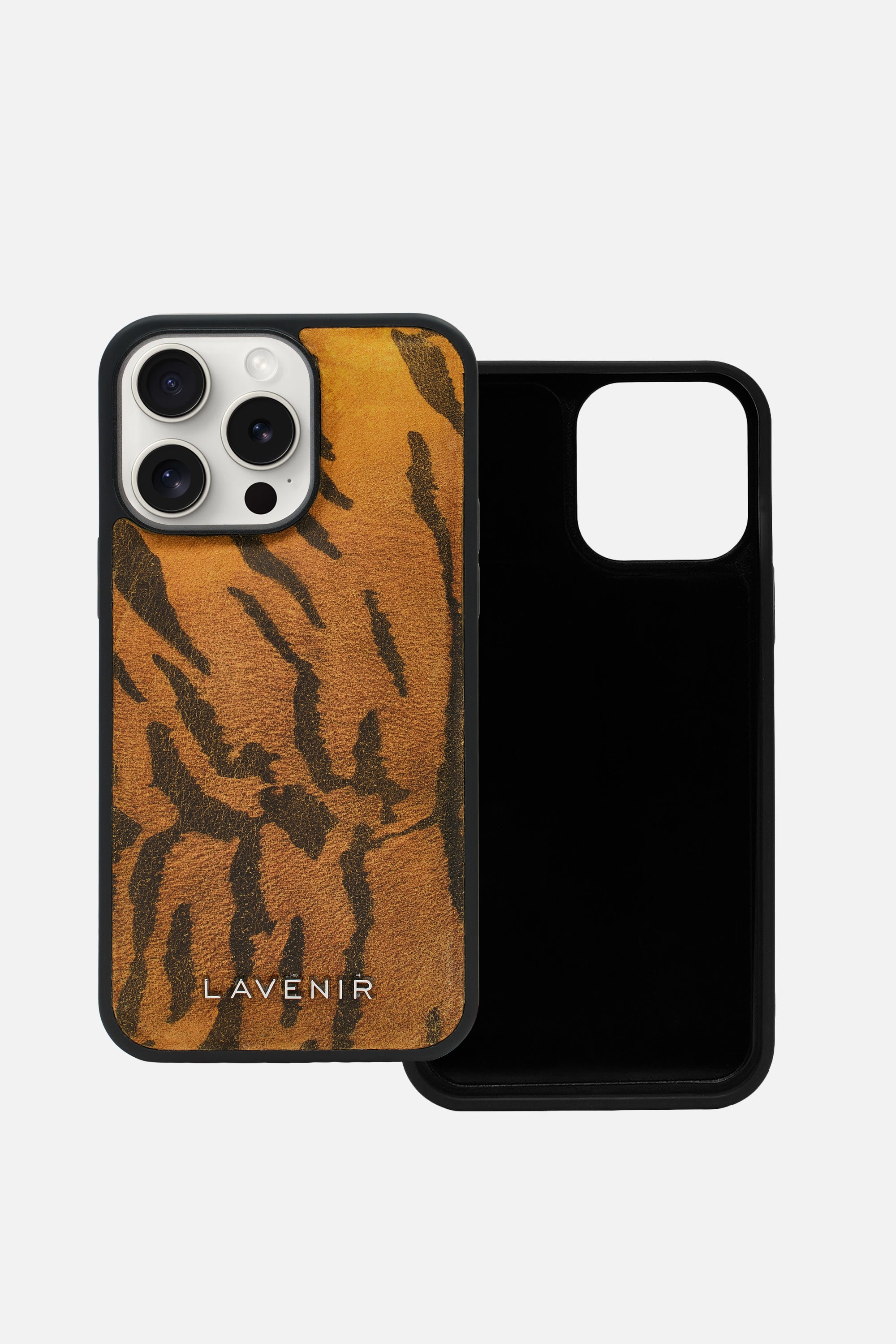 iPhone Puffy Case - Tiger Print - Antique Brown