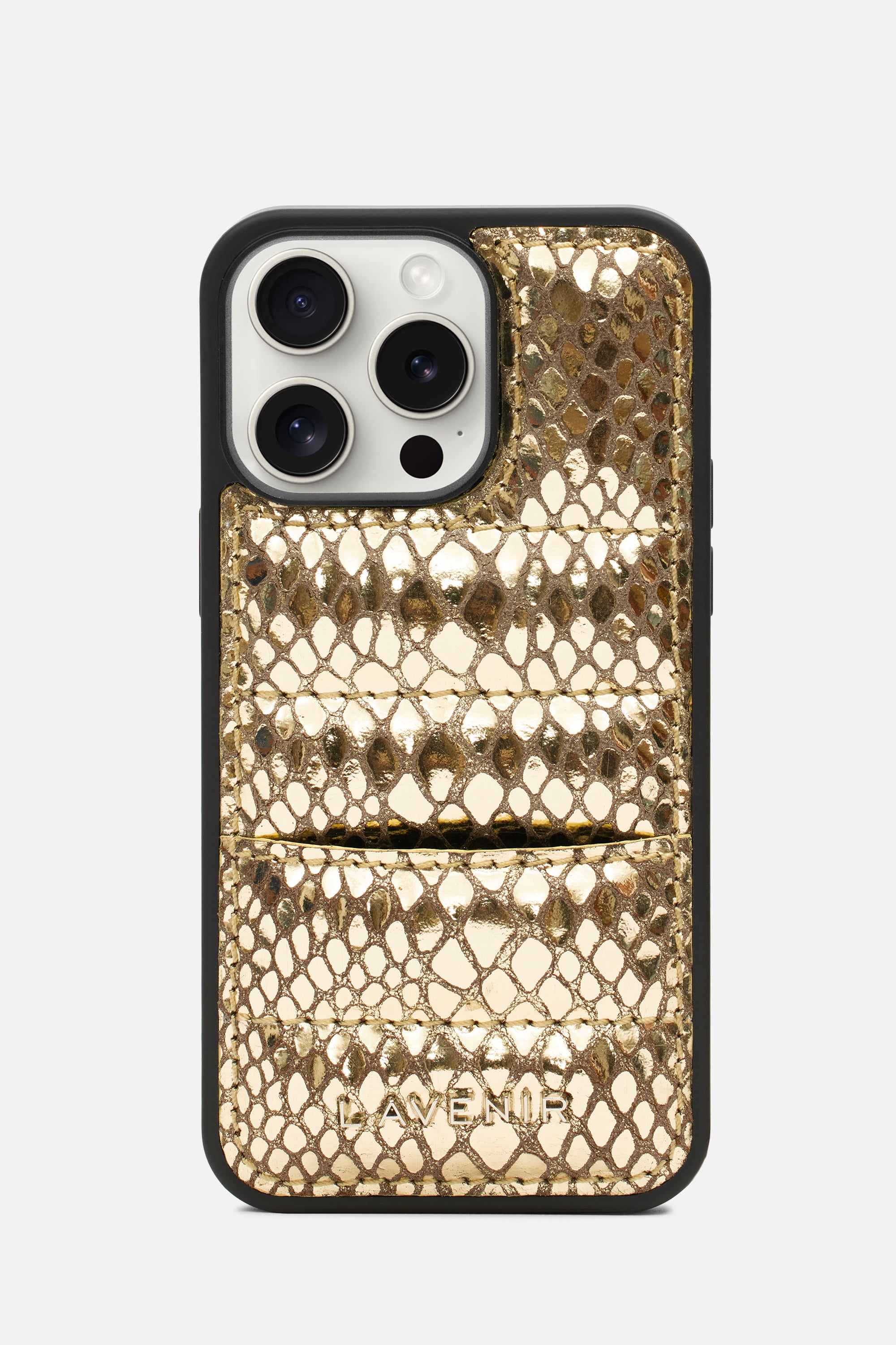 iPhone Case - Quilted Croco - Gold Metallic