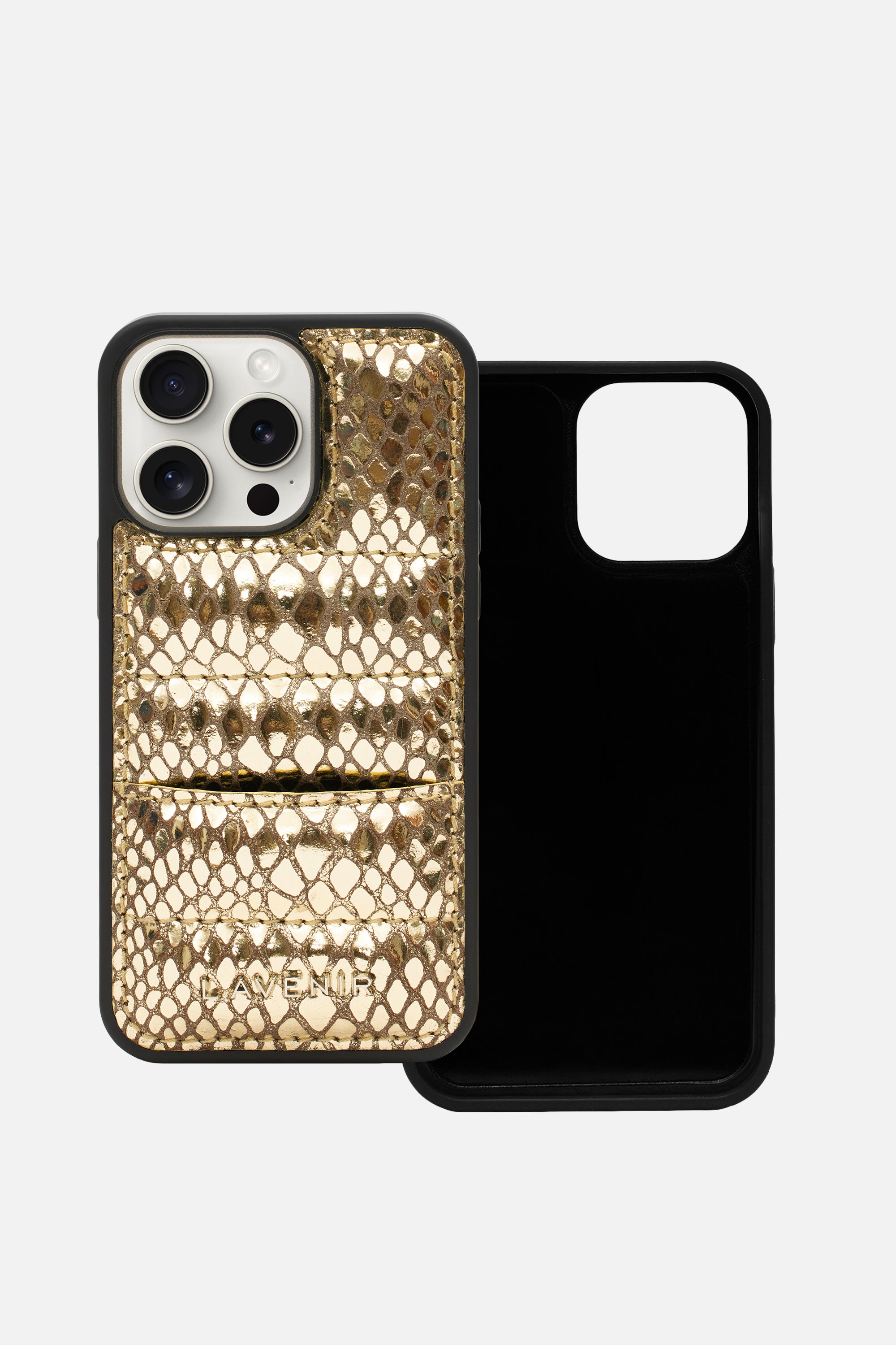 iPhone Case - Quilted Croco - Gold Metallic