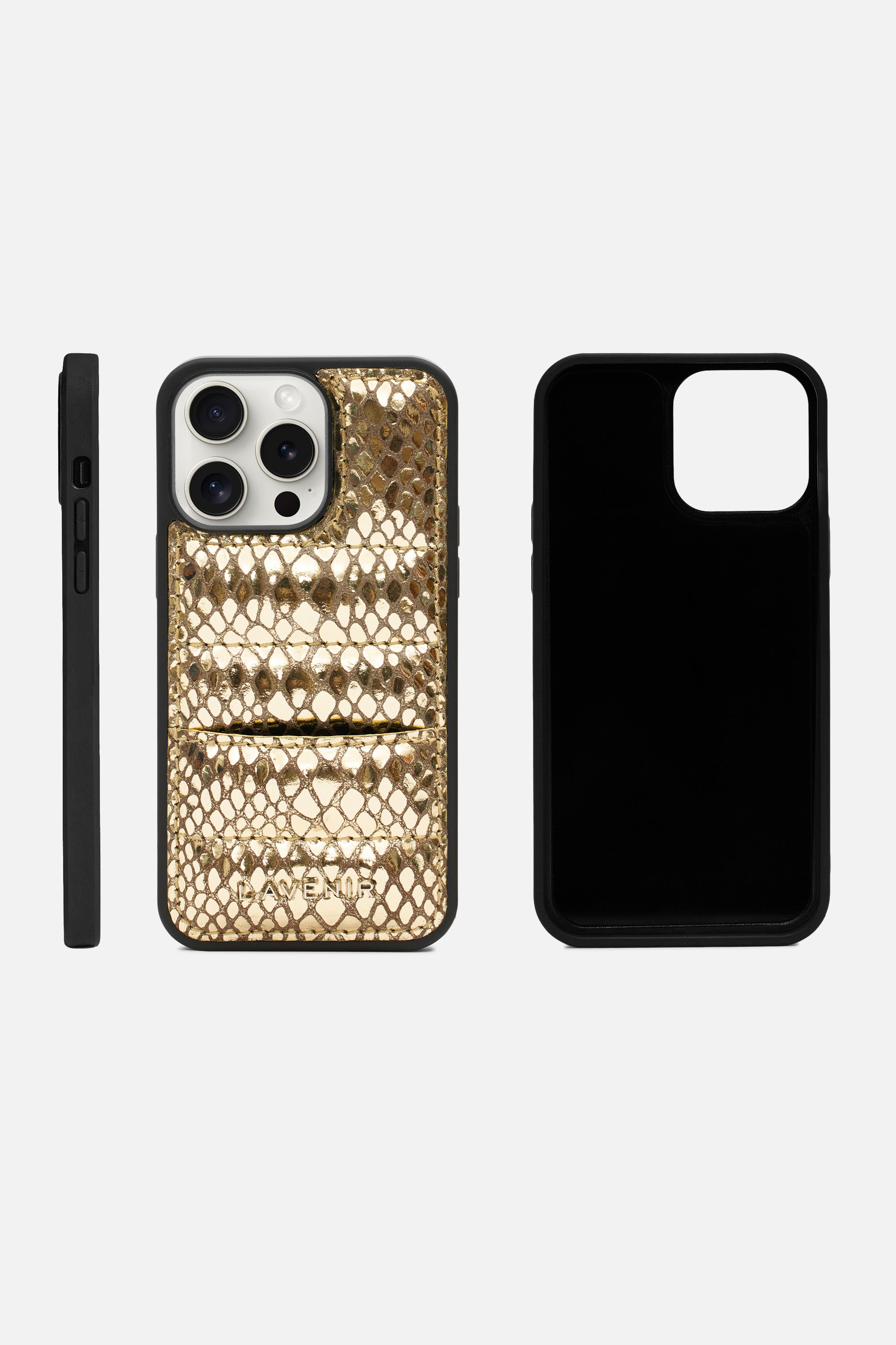 iPhone Case - Quilted Croco - Gold Metallic