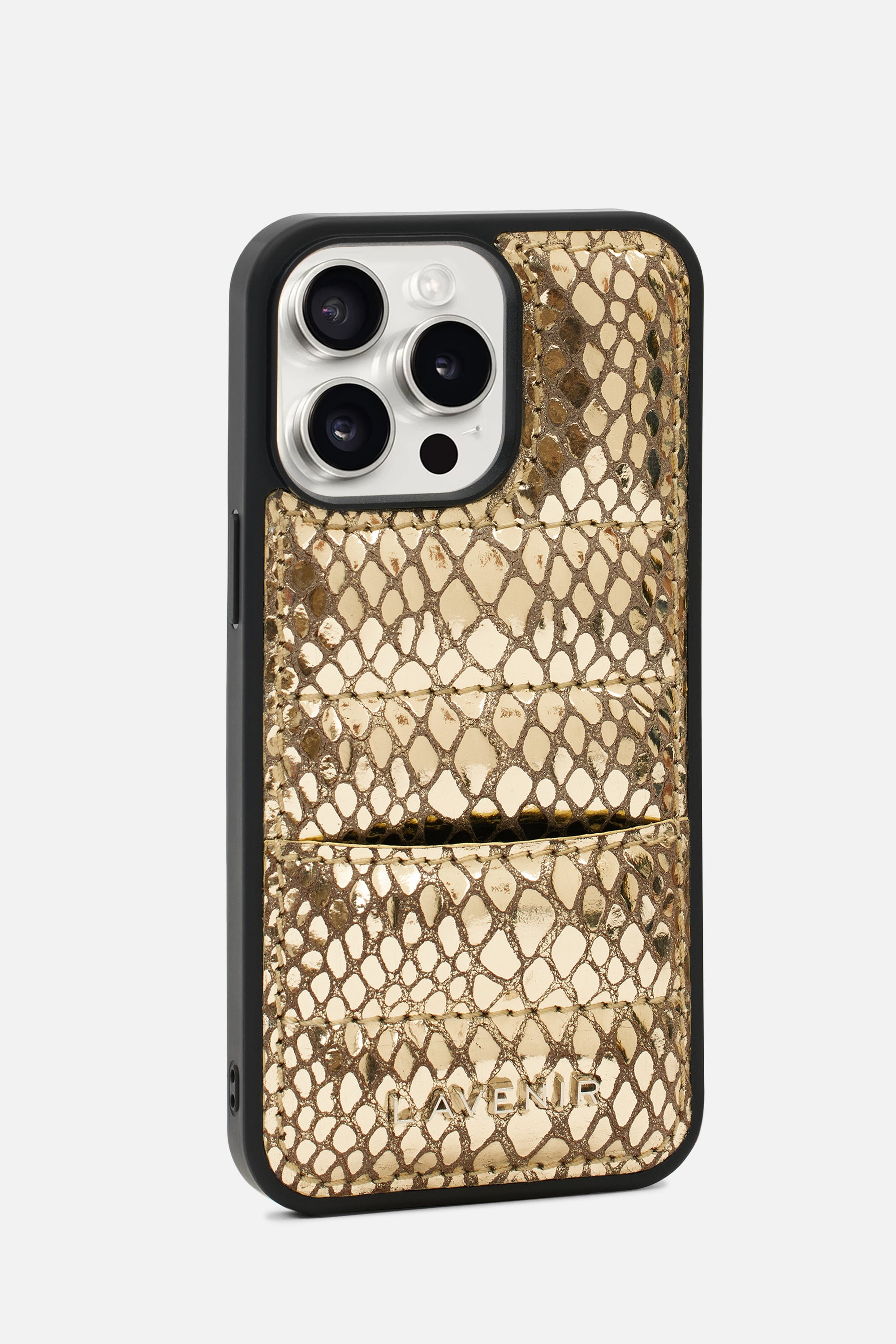 iPhone Case - Quilted Croco - Gold Metallic