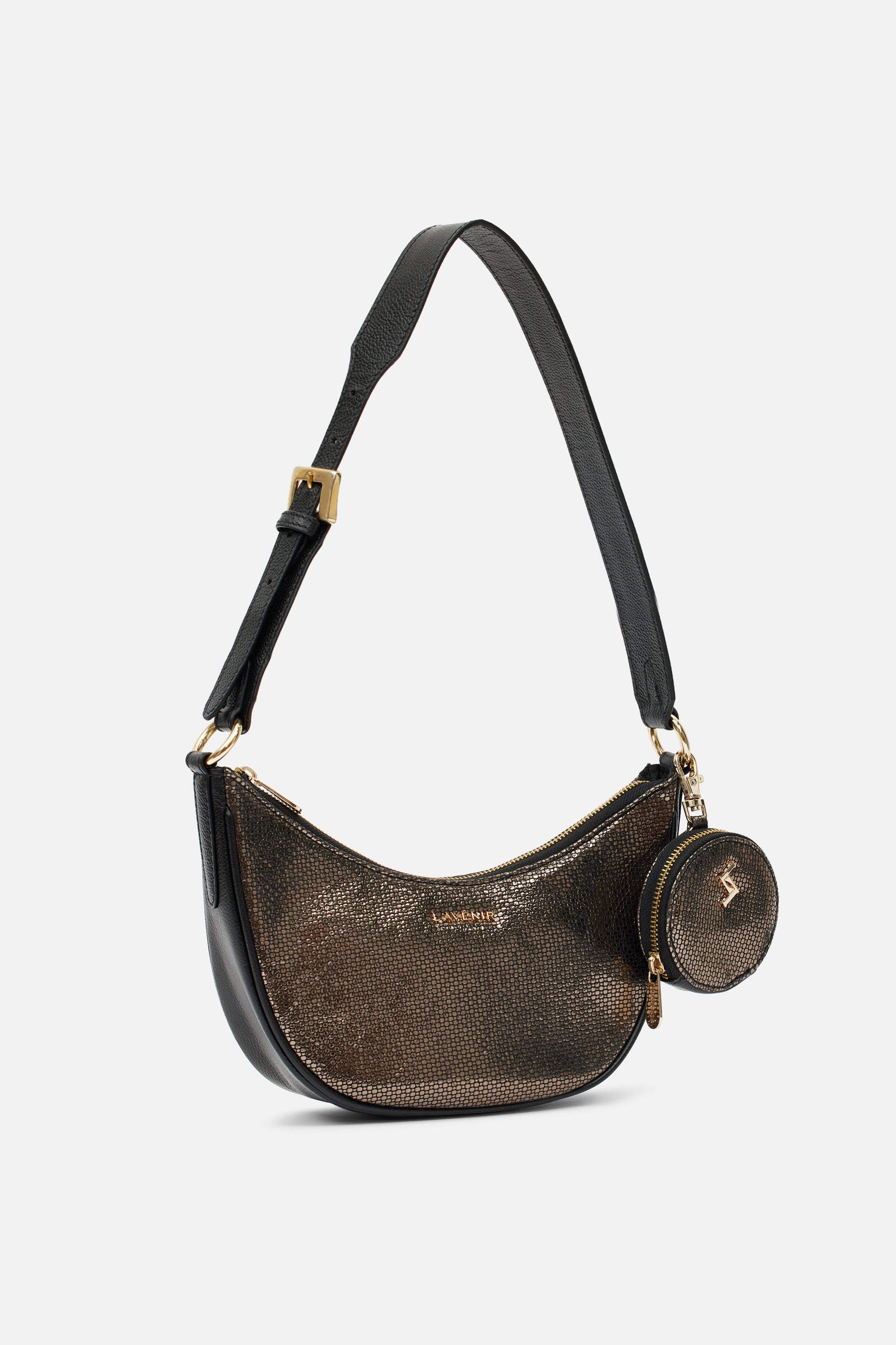 Olivia Hobo Bag - Gold Metallic & Black