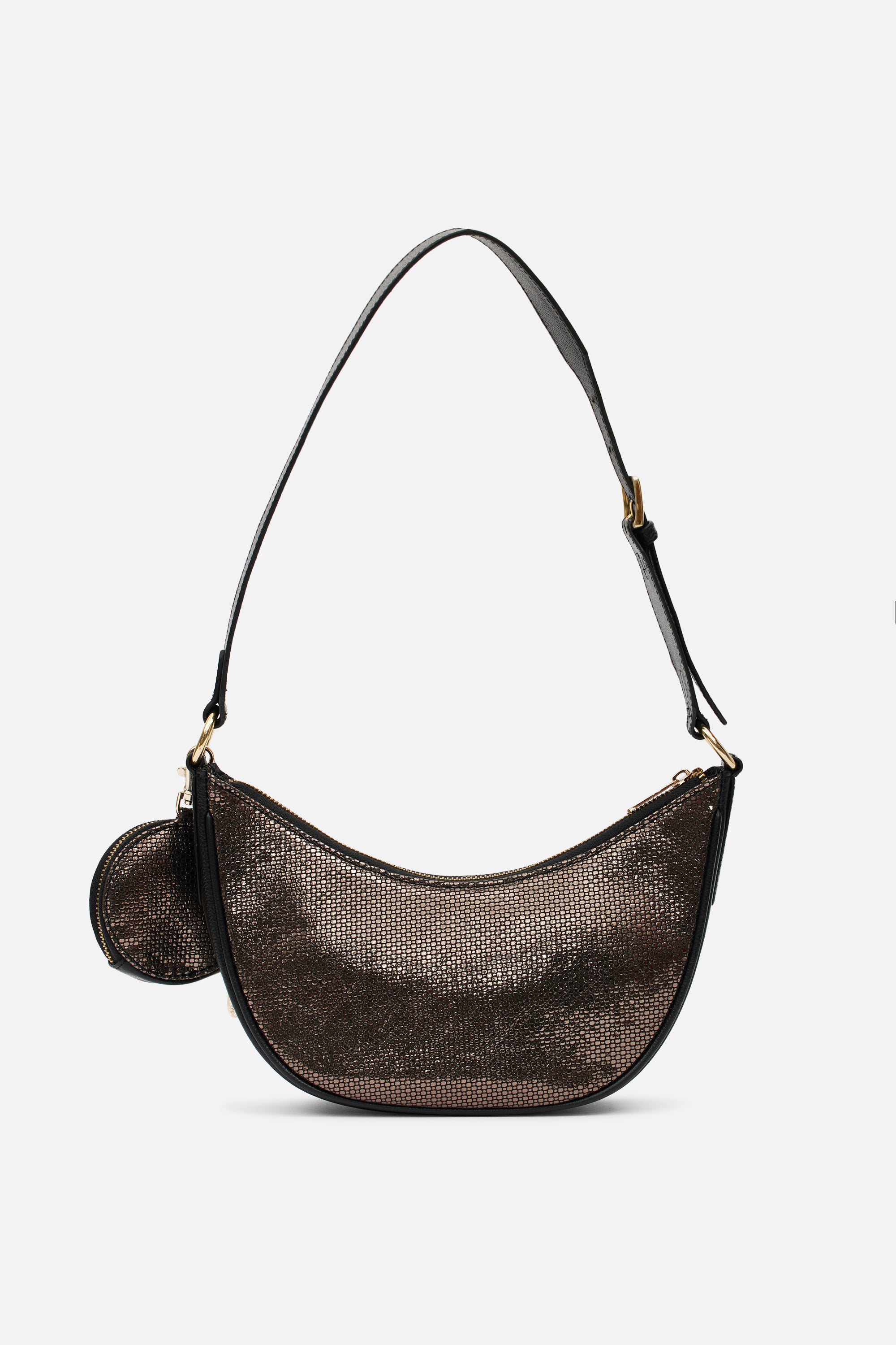 Olivia Hobo Bag - Gold Metallic & Black