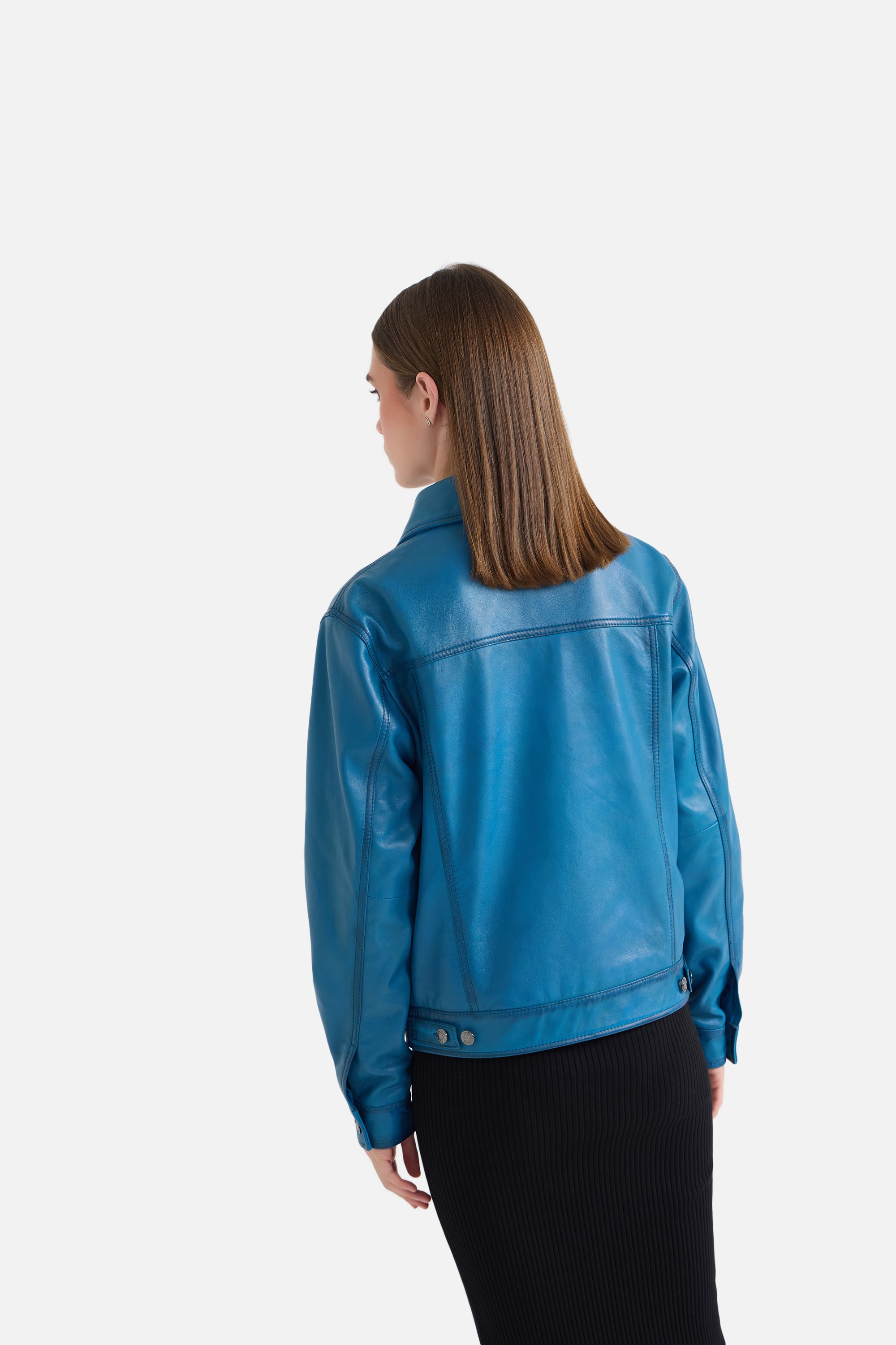 Saige - Unisex Leather Patina Effect Jacket