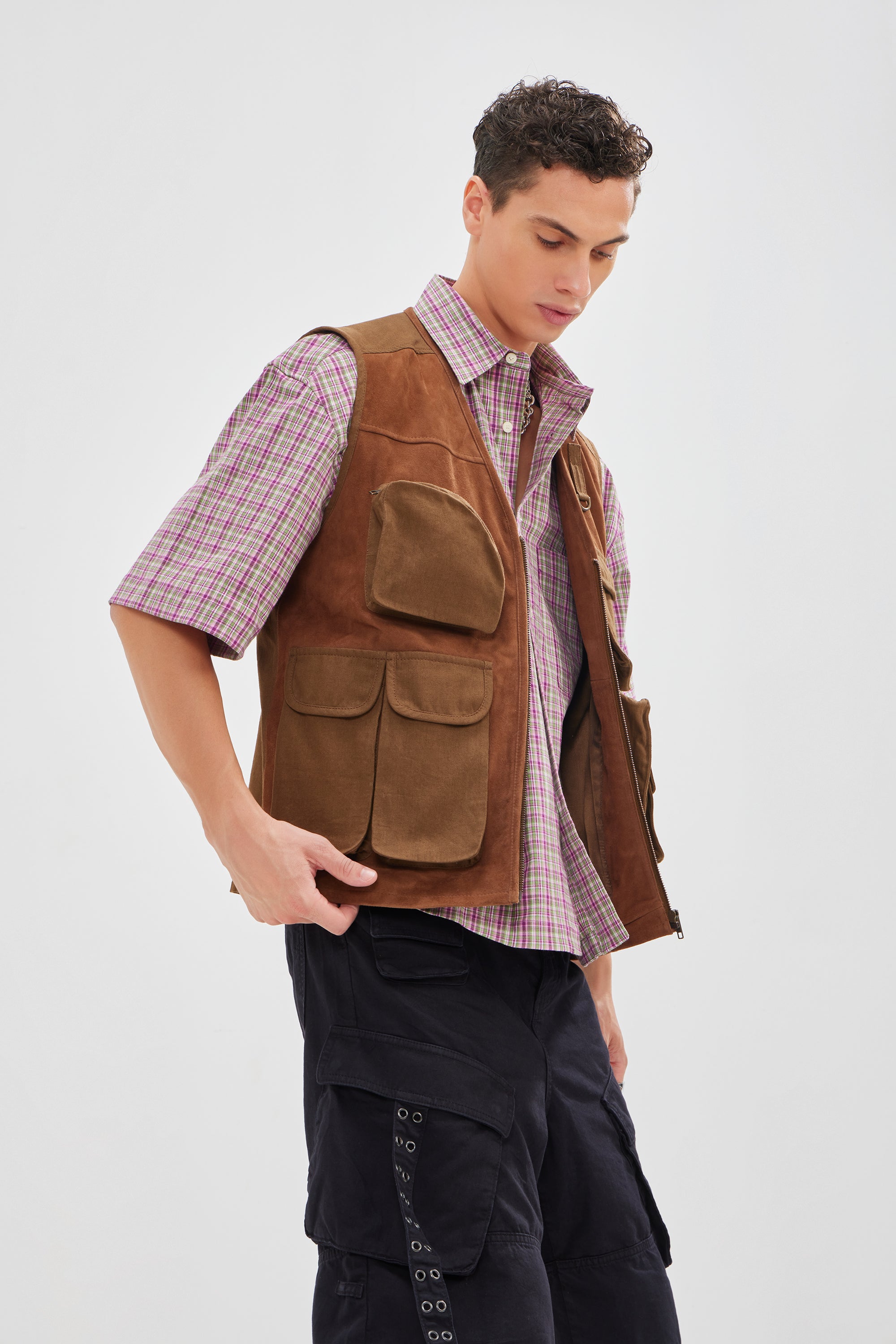 Aegon - Utility Gilet - Suede & Cotton Twill