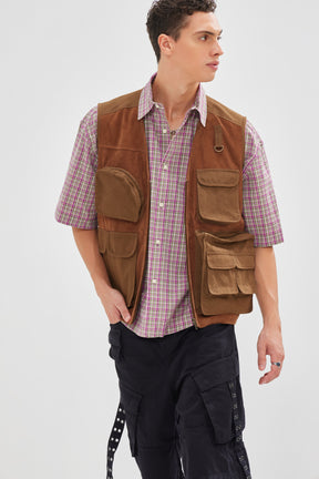 Aegon - Utility Gilet - Suede & Cotton Twill