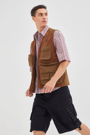 Aegon - Utility Gilet - Suede & Cotton Twill