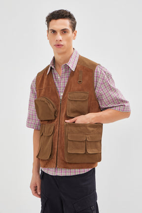 Aegon - Utility Gilet - Suede & Cotton Twill