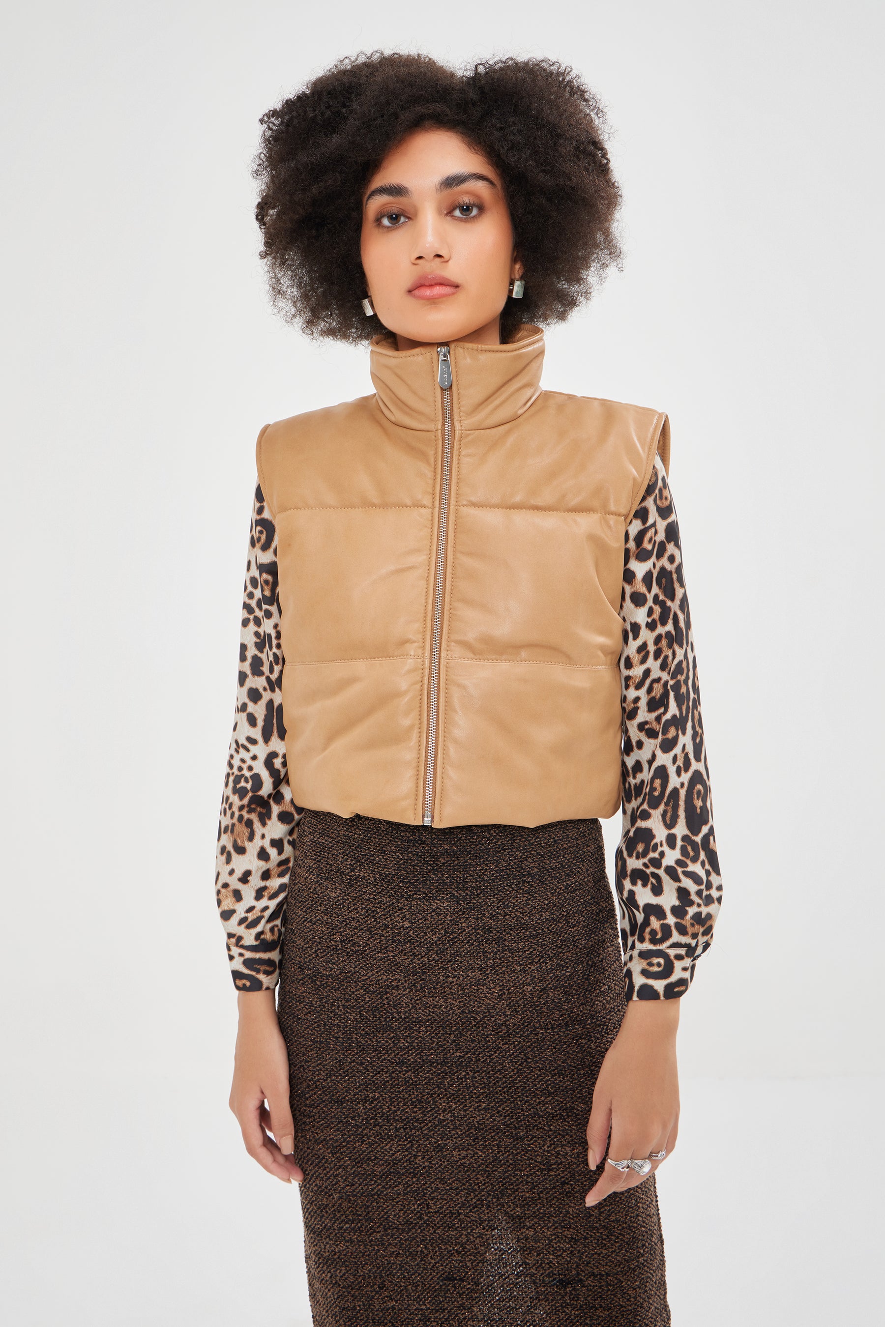 Freya - Summer Puffer Leather Vest