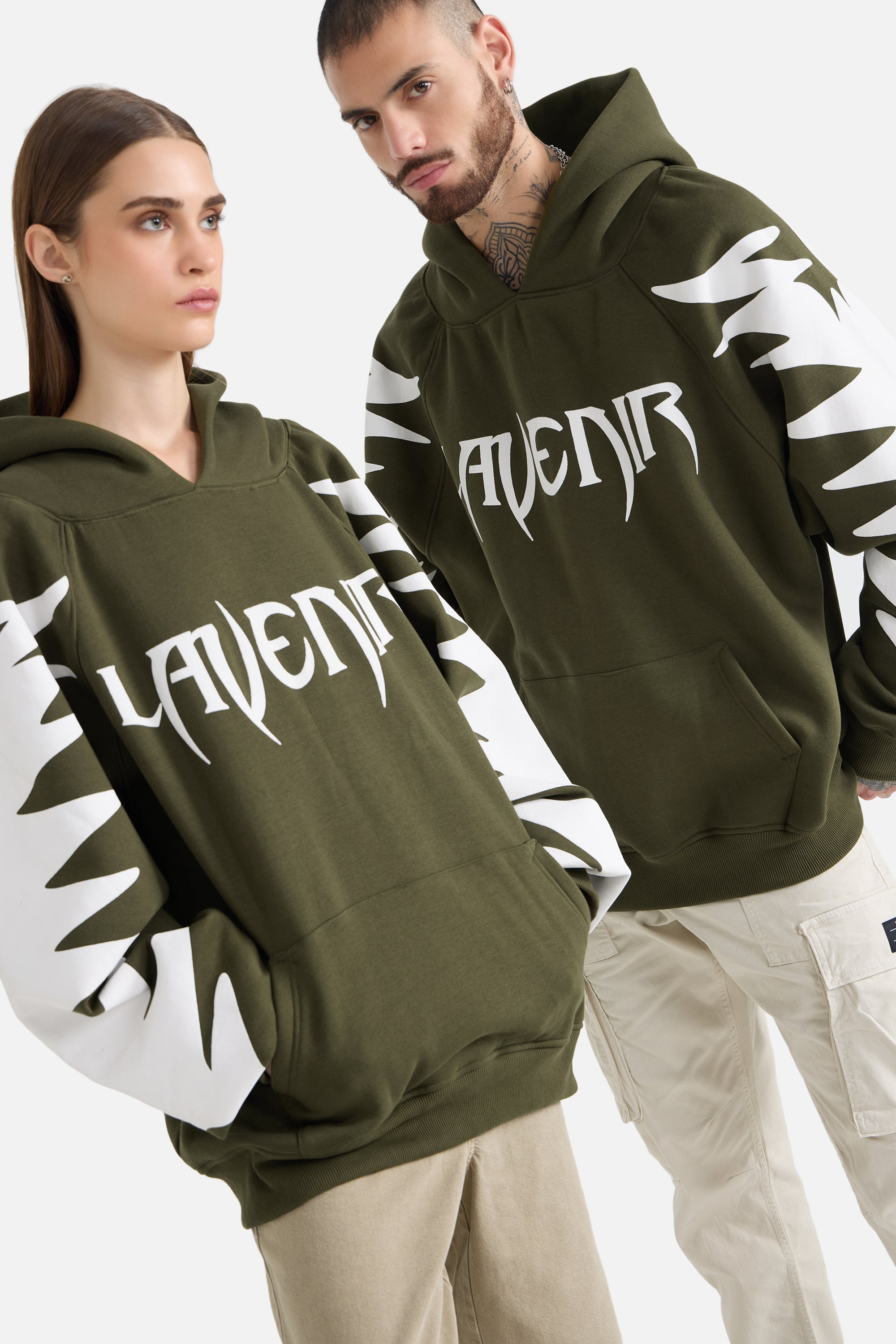 Paradise - Oversized Raglan Hoodie Thatch Green