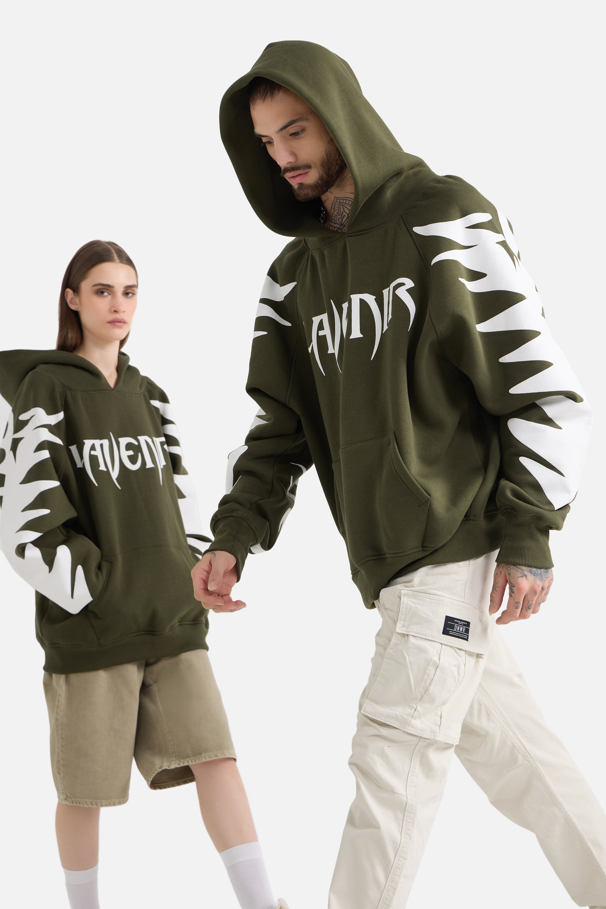 Paradise - Oversized Raglan Hoodie Thatch Green