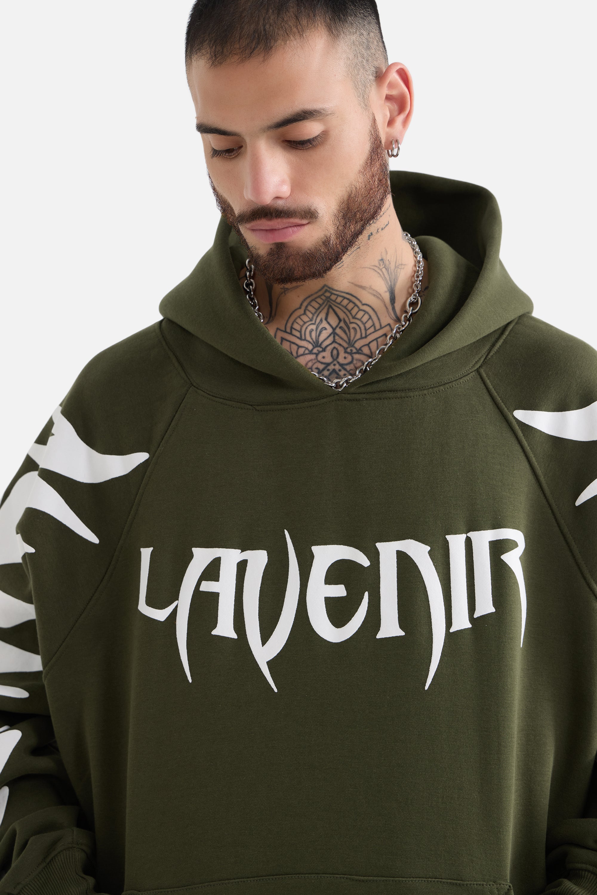 Paradise - Oversized Raglan Hoodie Thatch Green