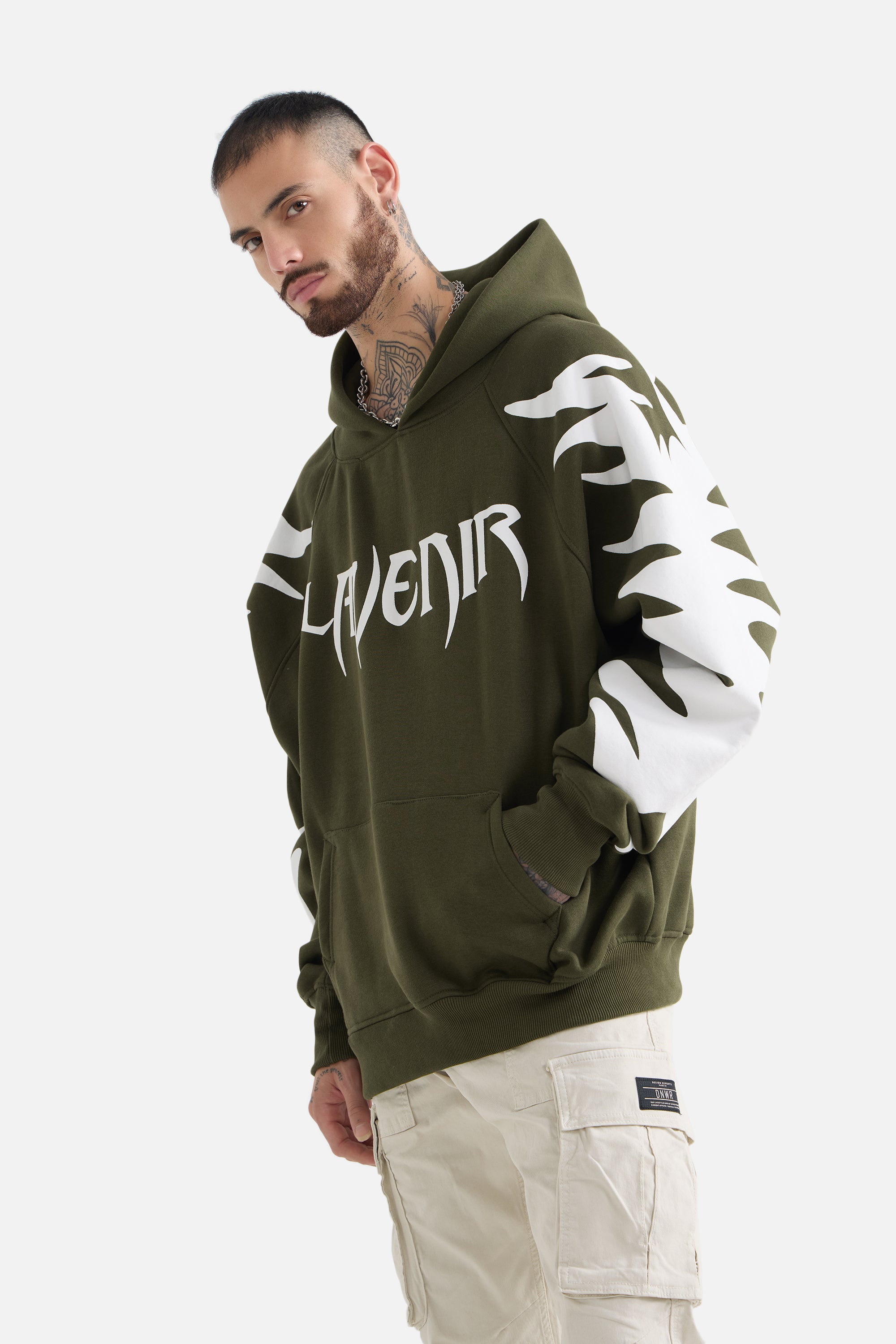 Paradise - Oversized Raglan Hoodie Thatch Green