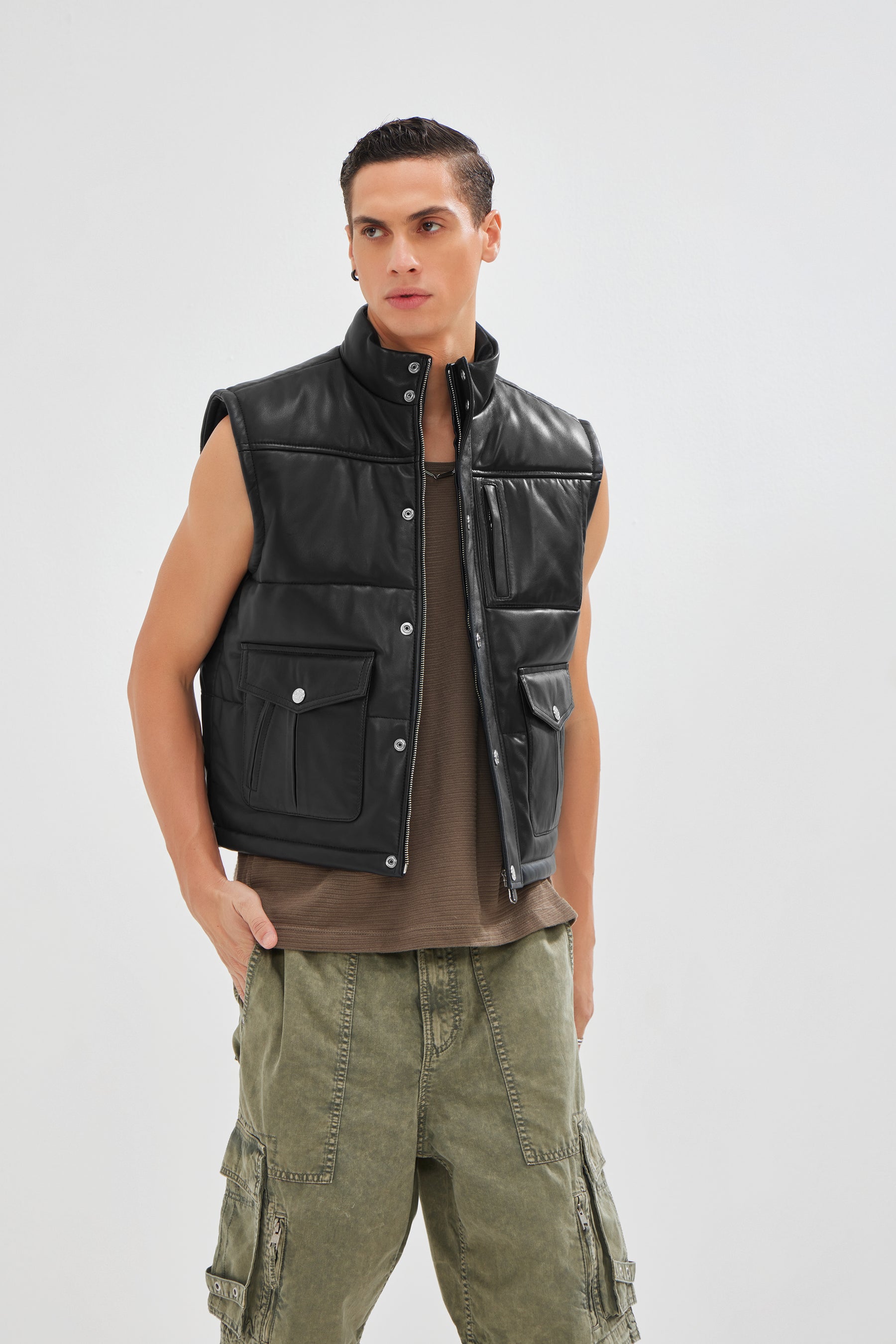 Echo - Puffy Leather Vest