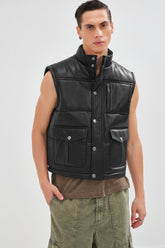 Echo - Puffy Leather Vest