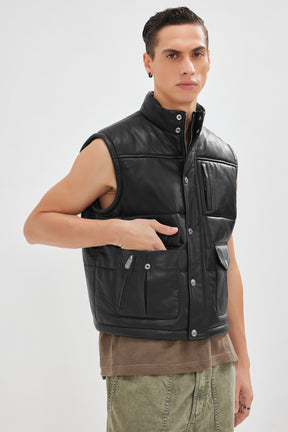 Echo - Puffy Leather Vest