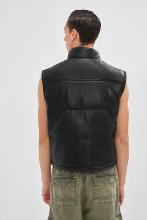 Echo - Puffy Leather Vest