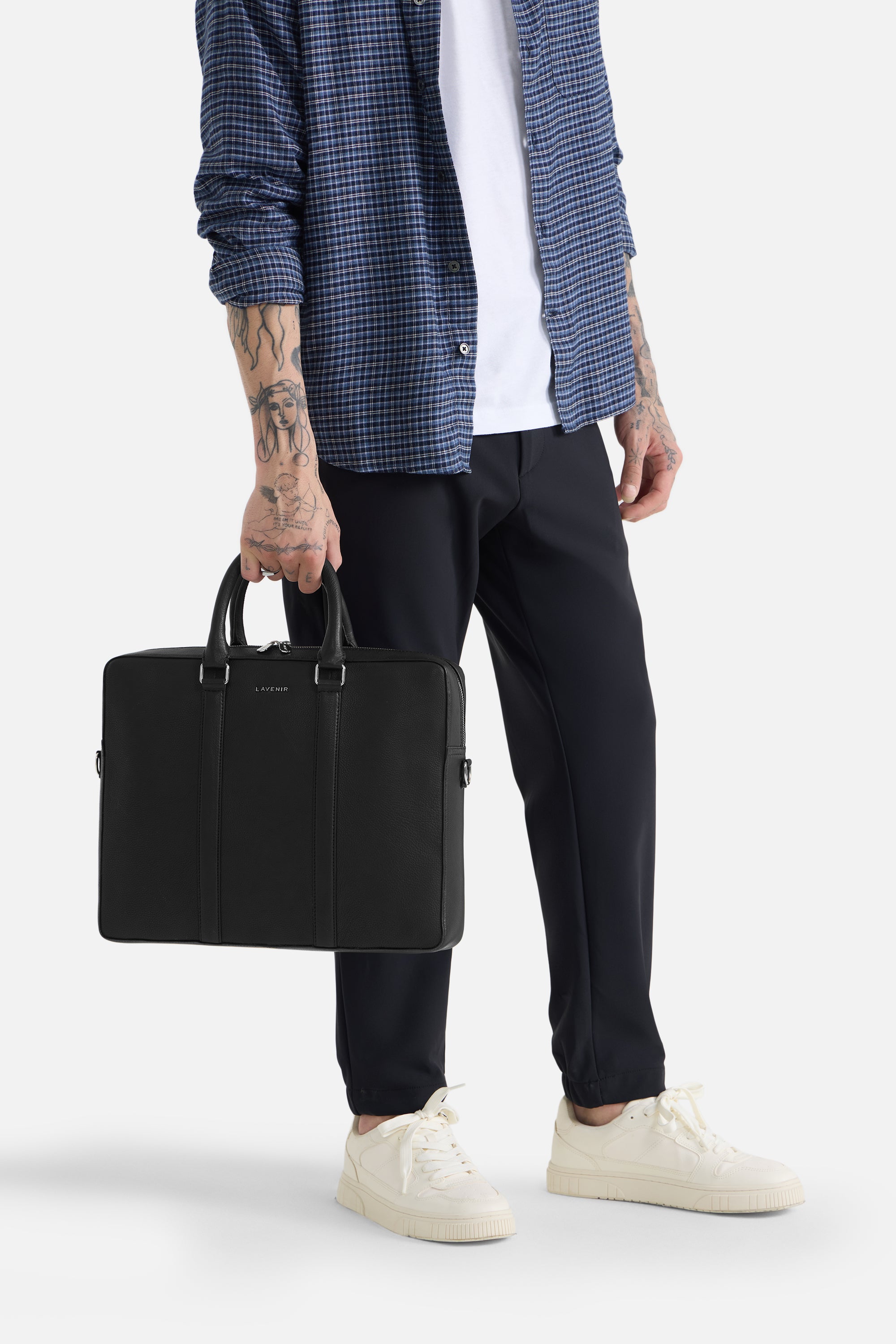 Etheral - Unisex Learther Laptop Bag - Black