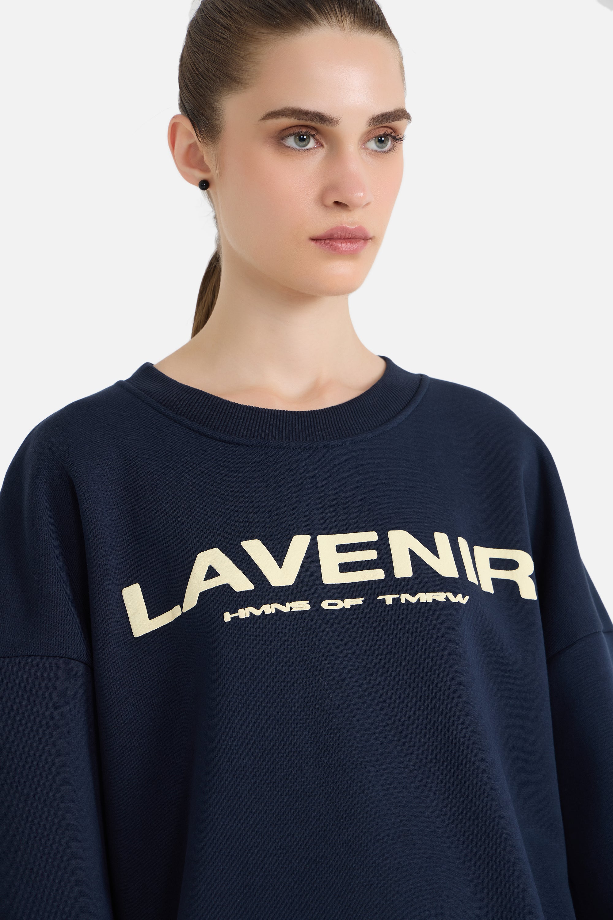 Humans - Round Neck Sweatshirt Navy Blue