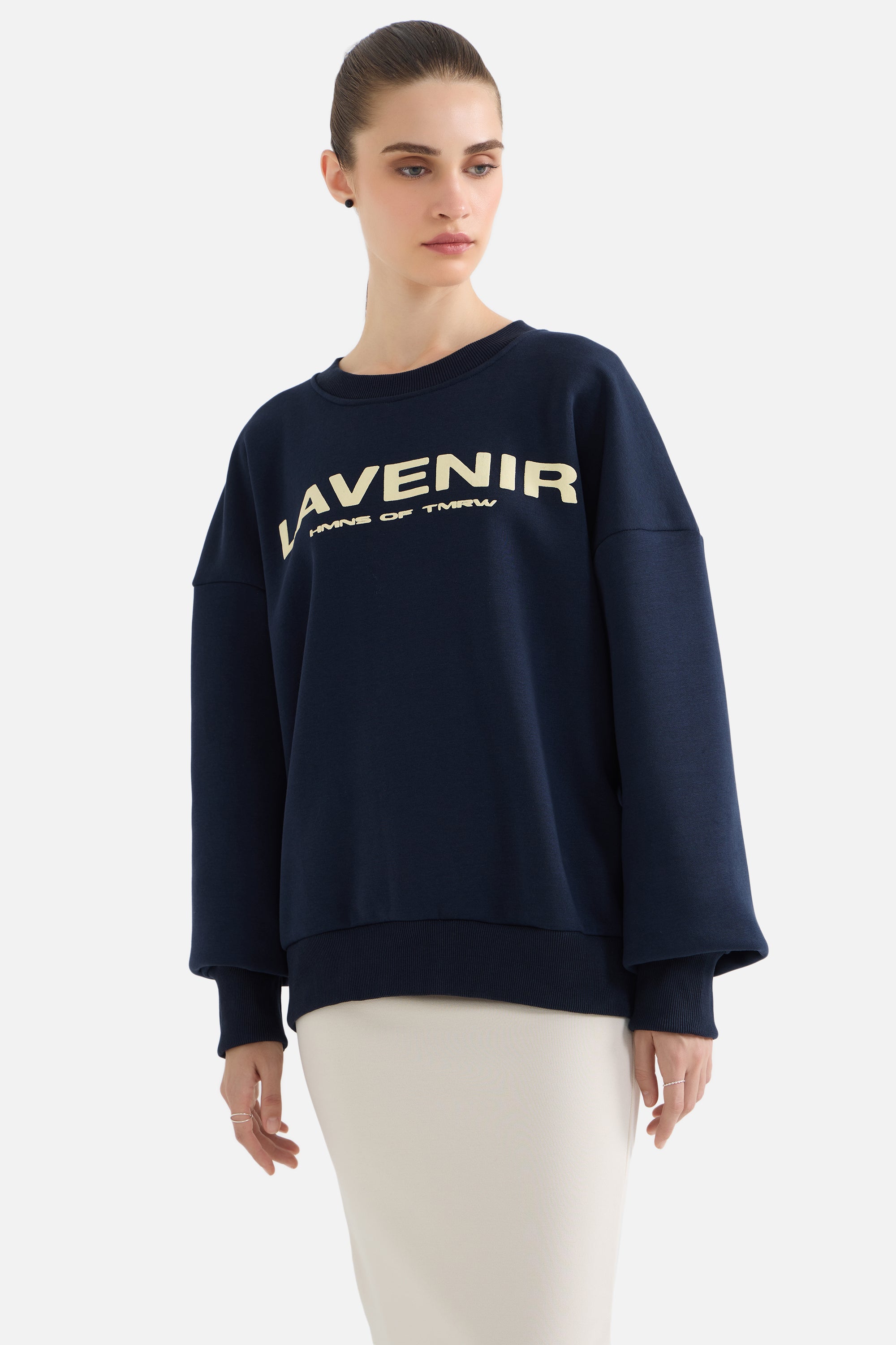 Humans - Round Neck Sweatshirt Navy Blue