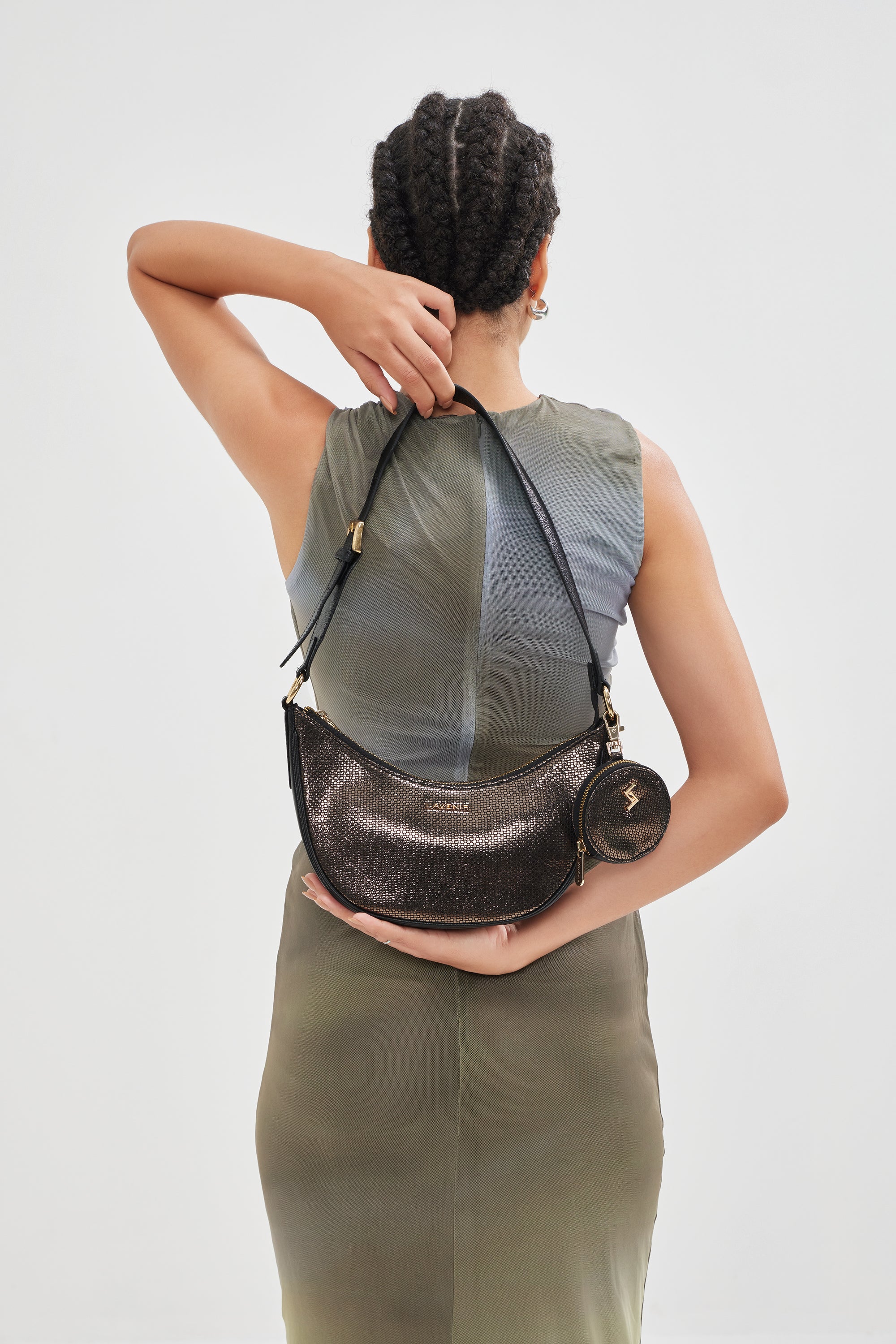 Olivia Hobo Bag - Gold Metallic & Black