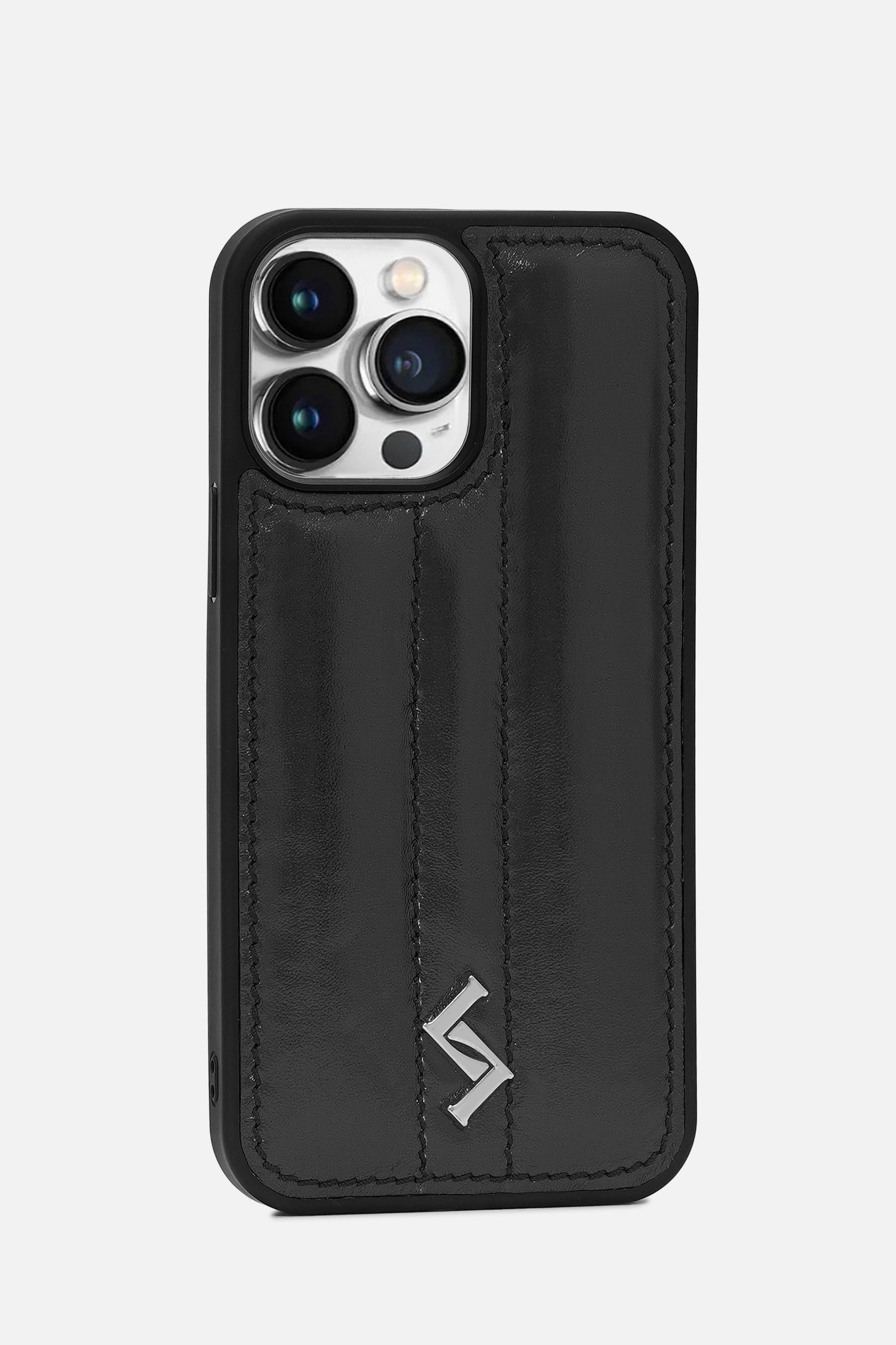 iPhone Puffer  Case - Metallic Monogram™ - Black