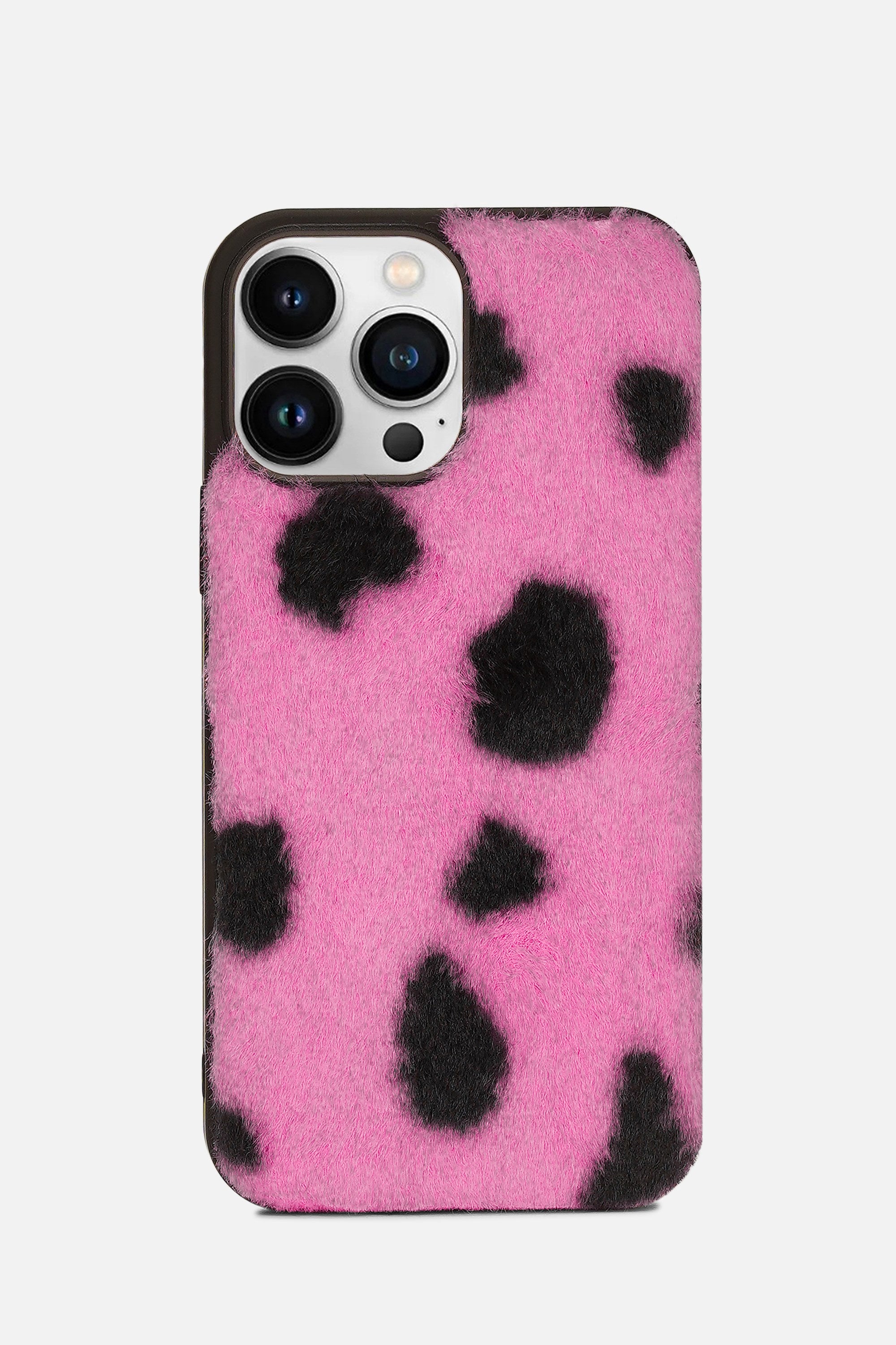 iPhone Printed Fur Case - Soft Pink