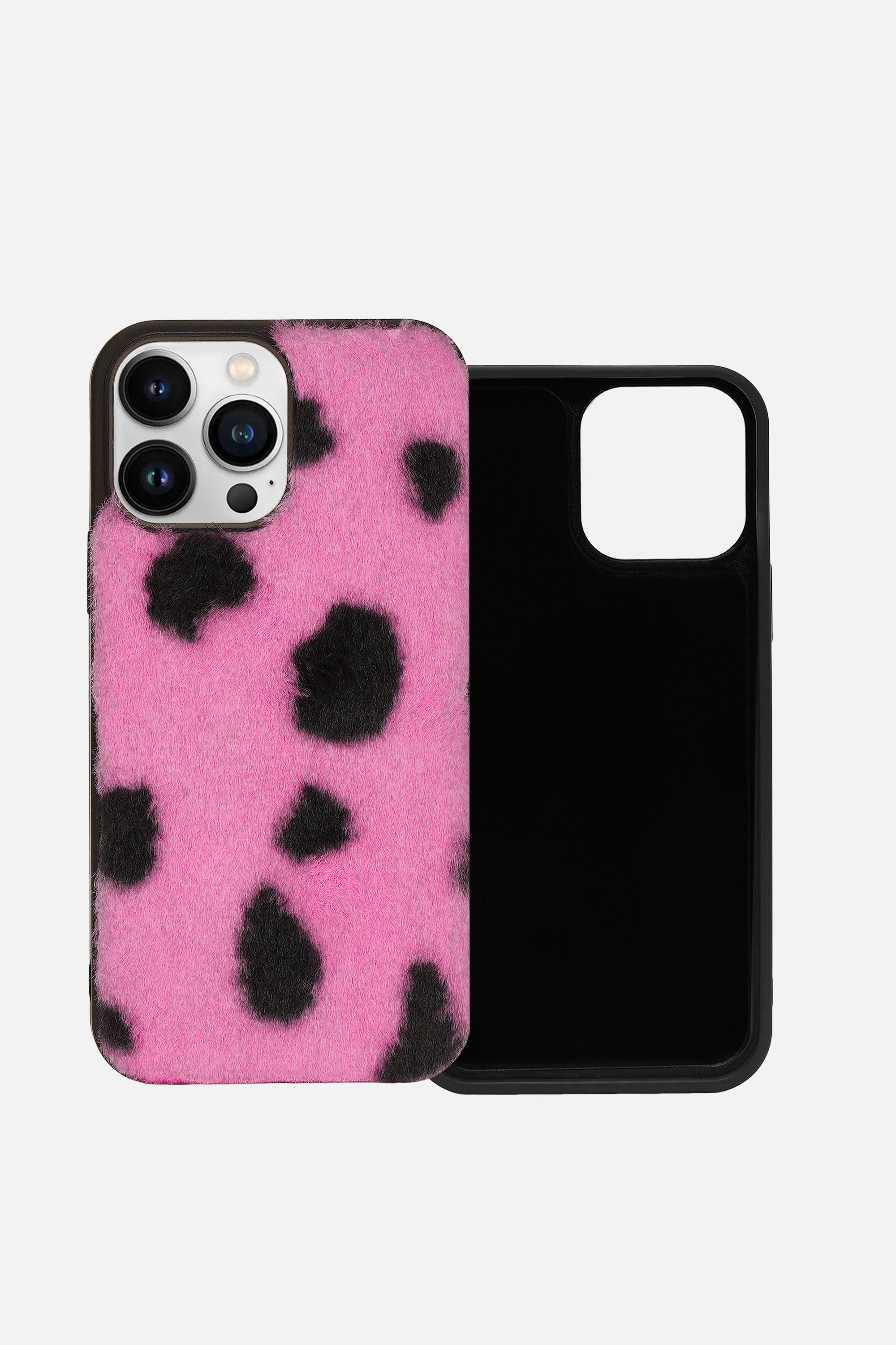 iPhone Printed Fur Case - Soft Pink