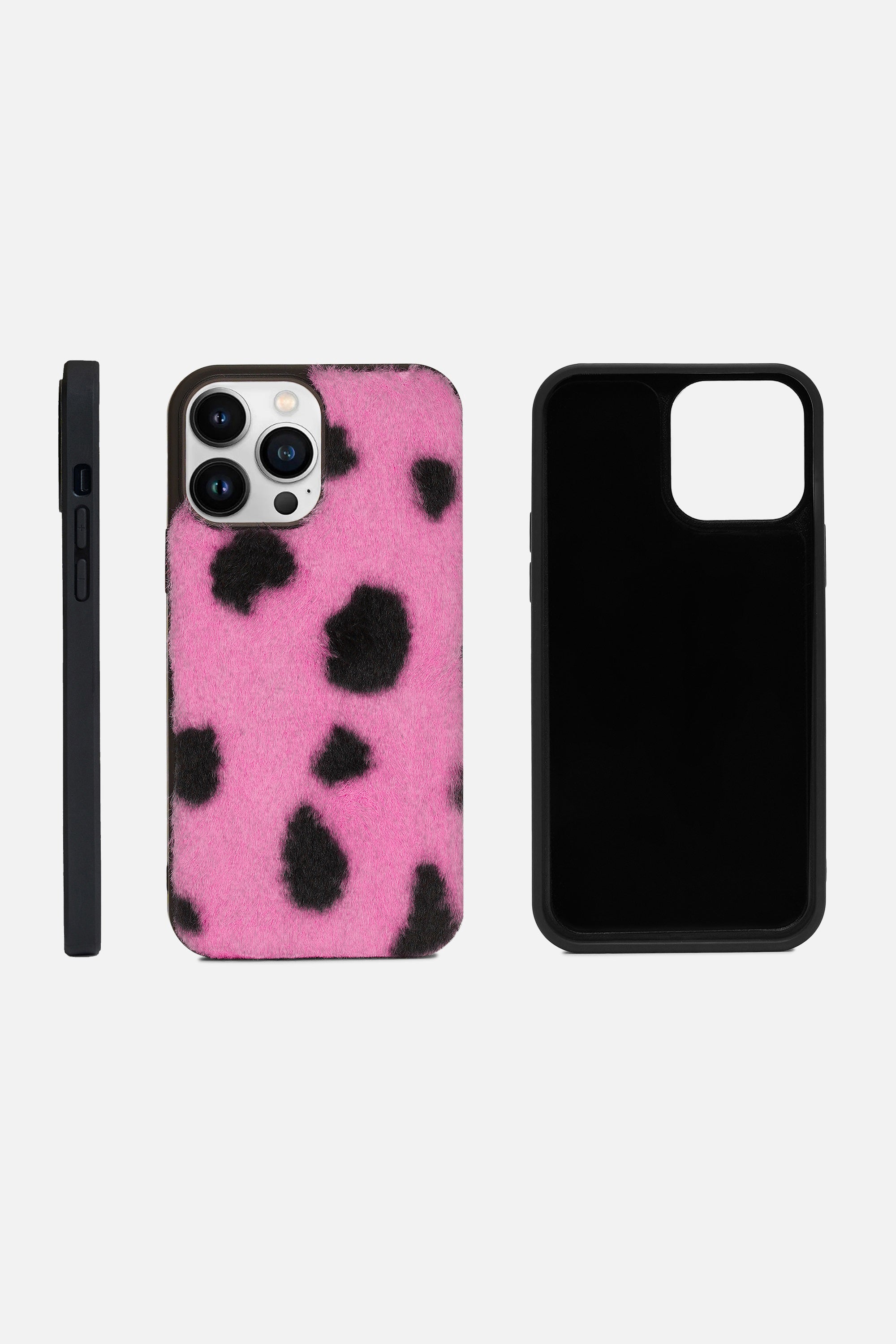 iPhone Printed Fur Case - Soft Pink